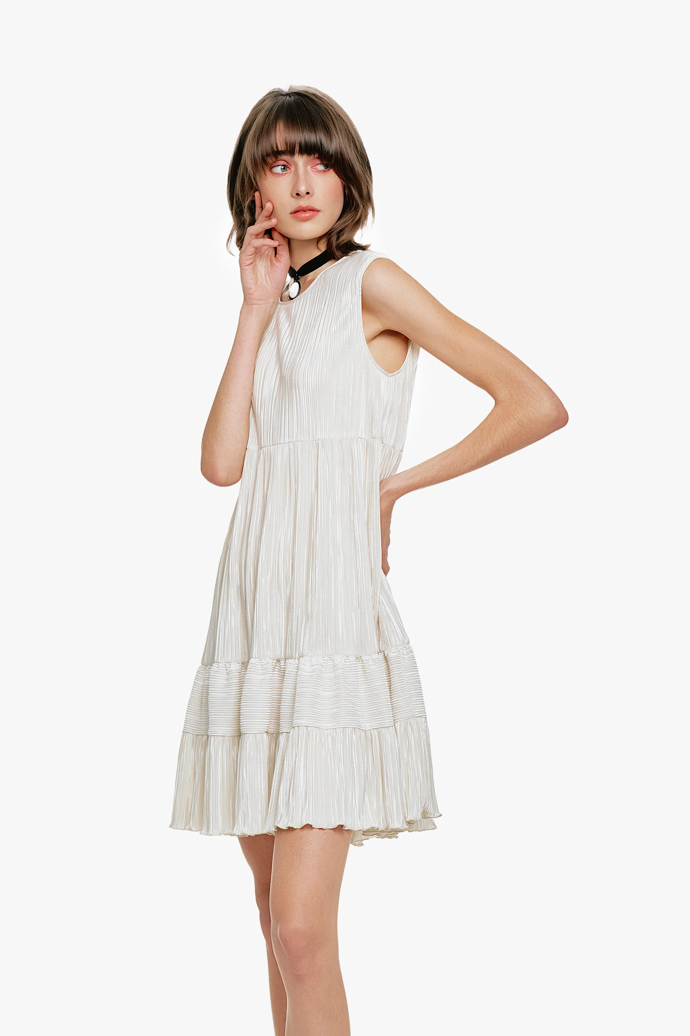 Plissé Babydoll Dress - Image 4