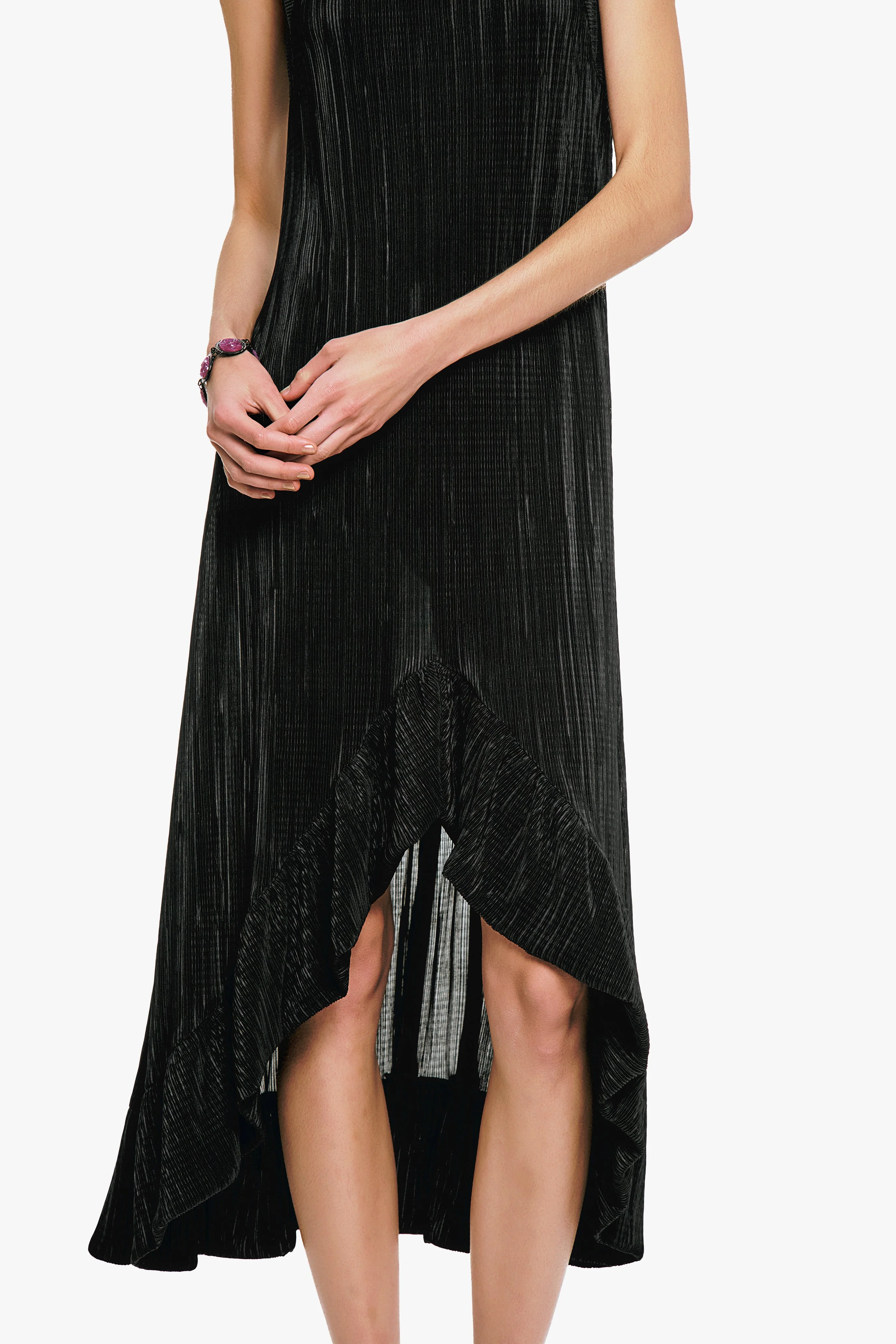 Plissé Hi-Low Dress - Image 5