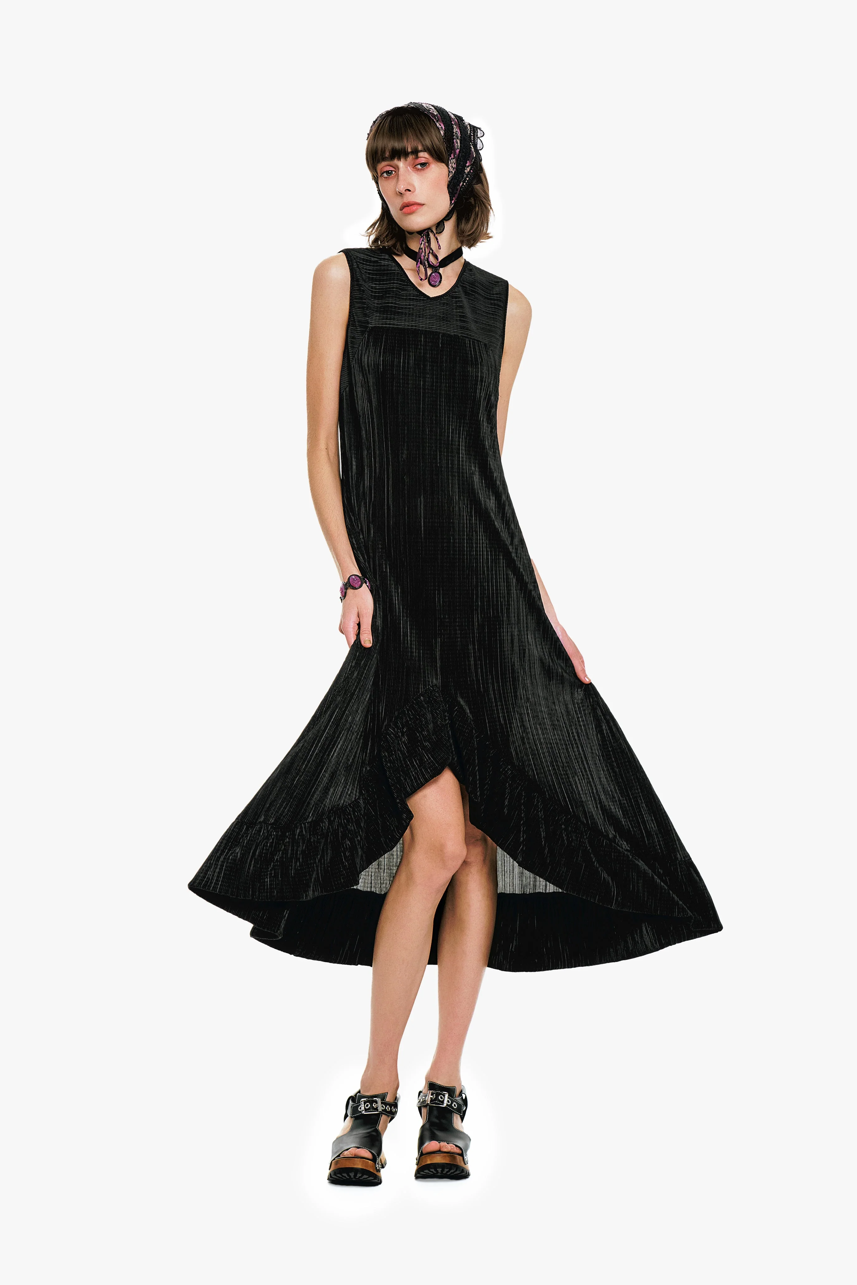Plissé Hi-Low Dress - Image 6