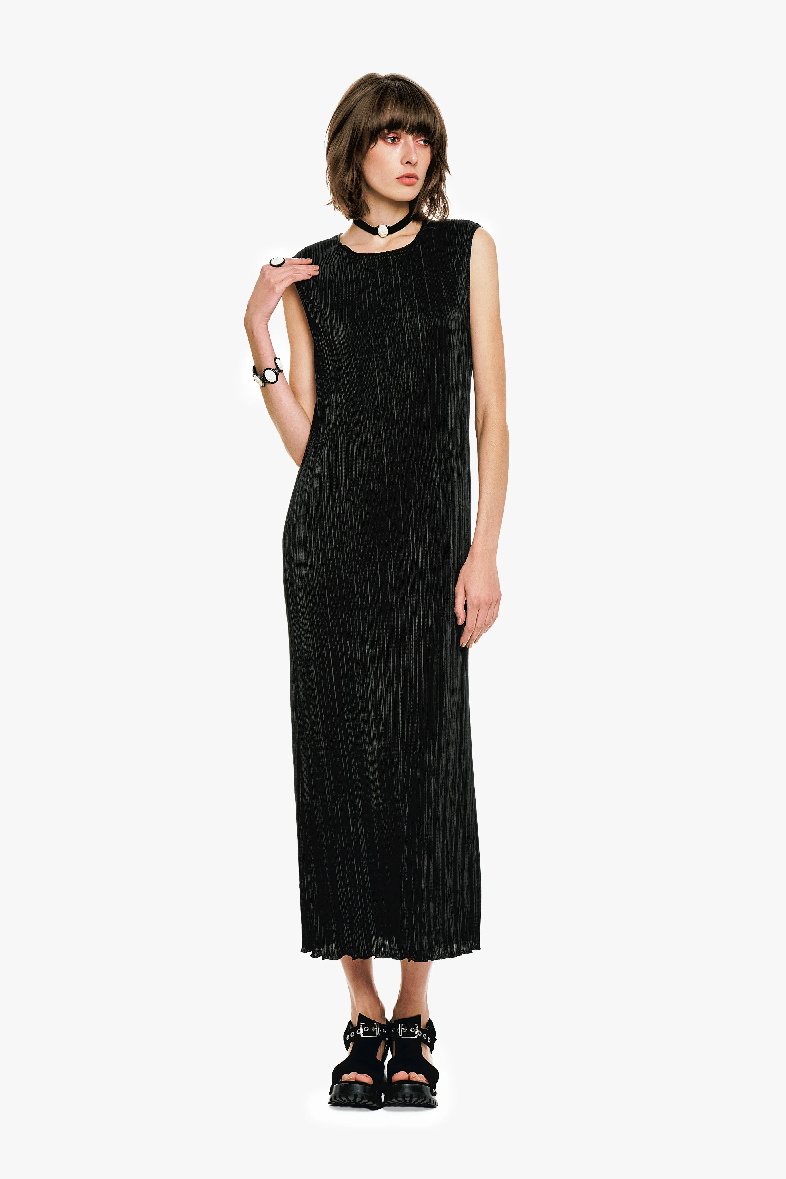 Plissé Sleeveless Maxi Dress - Image 6
