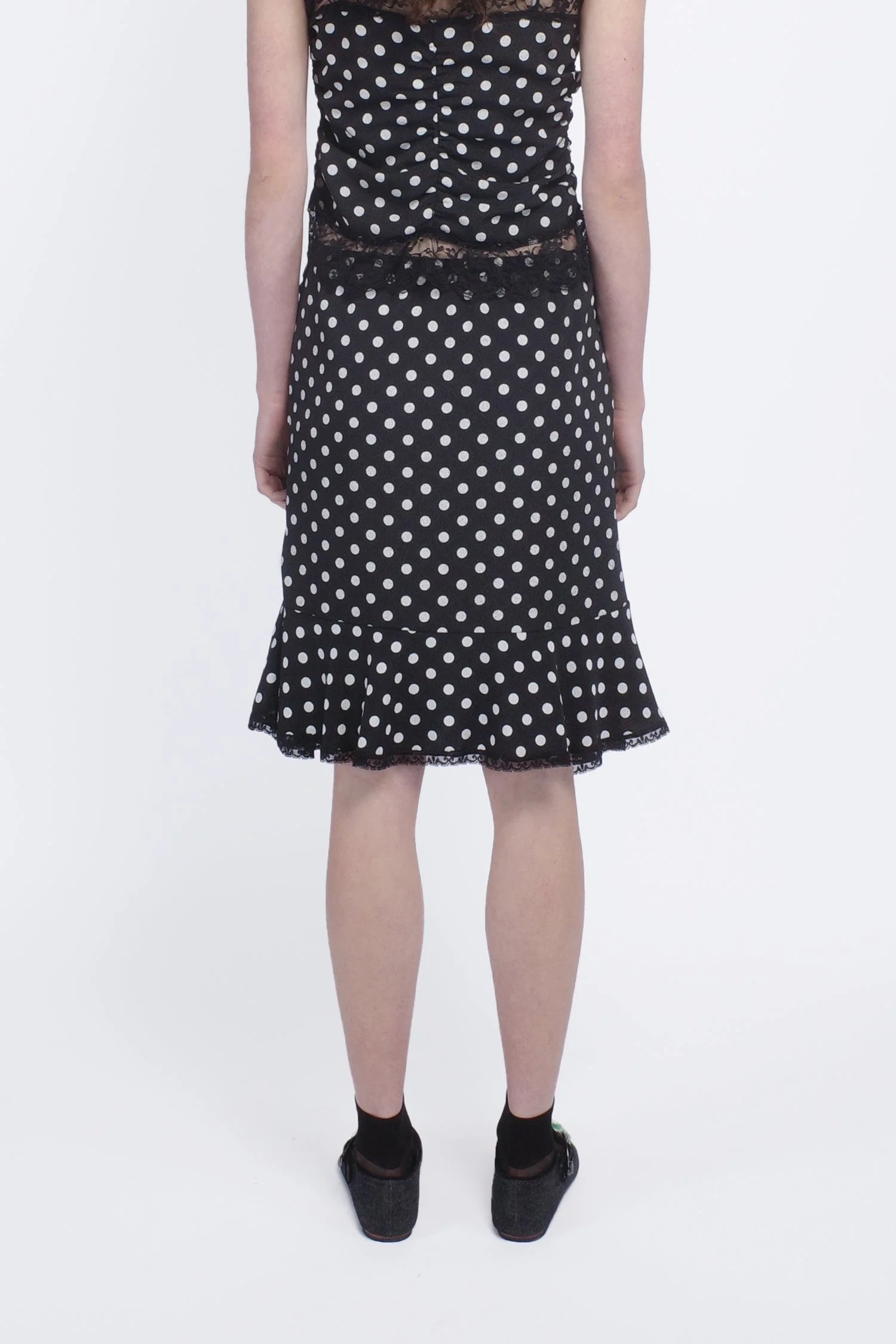 Polka Dot Ruched Skirt - Image 4