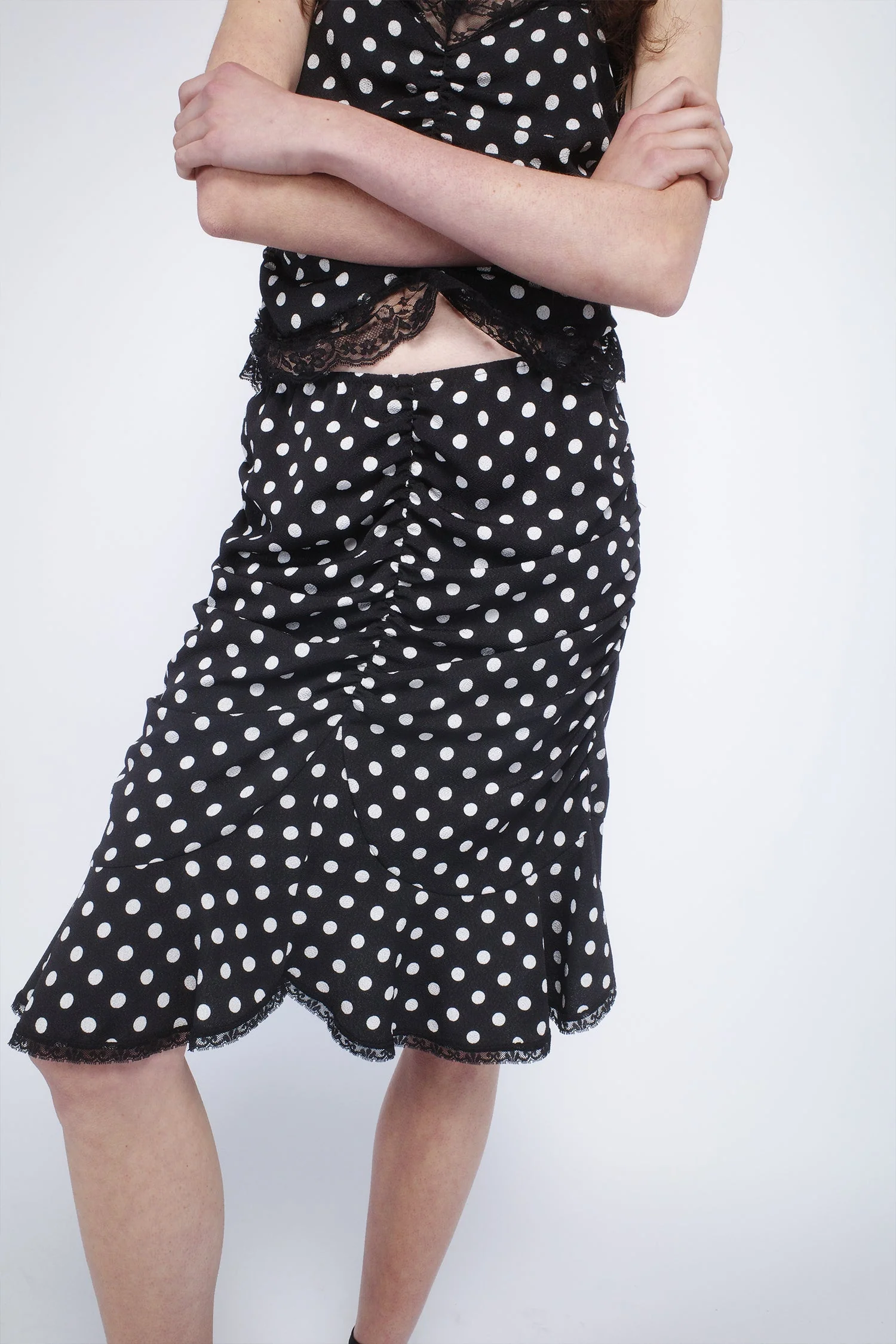 Polka Dot Ruched Skirt - Image 6