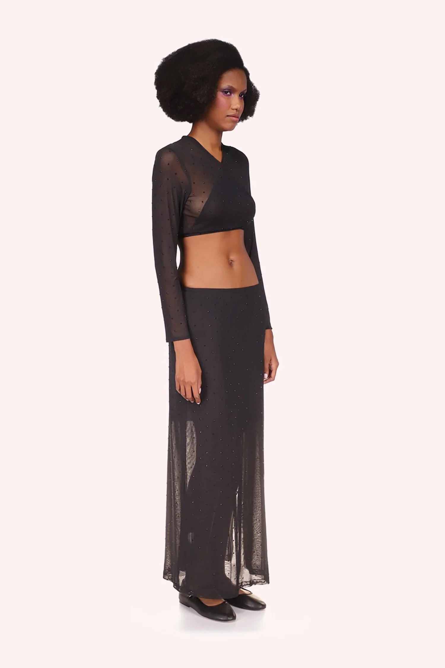Rhinestone Mesh Tie Top - Image 3