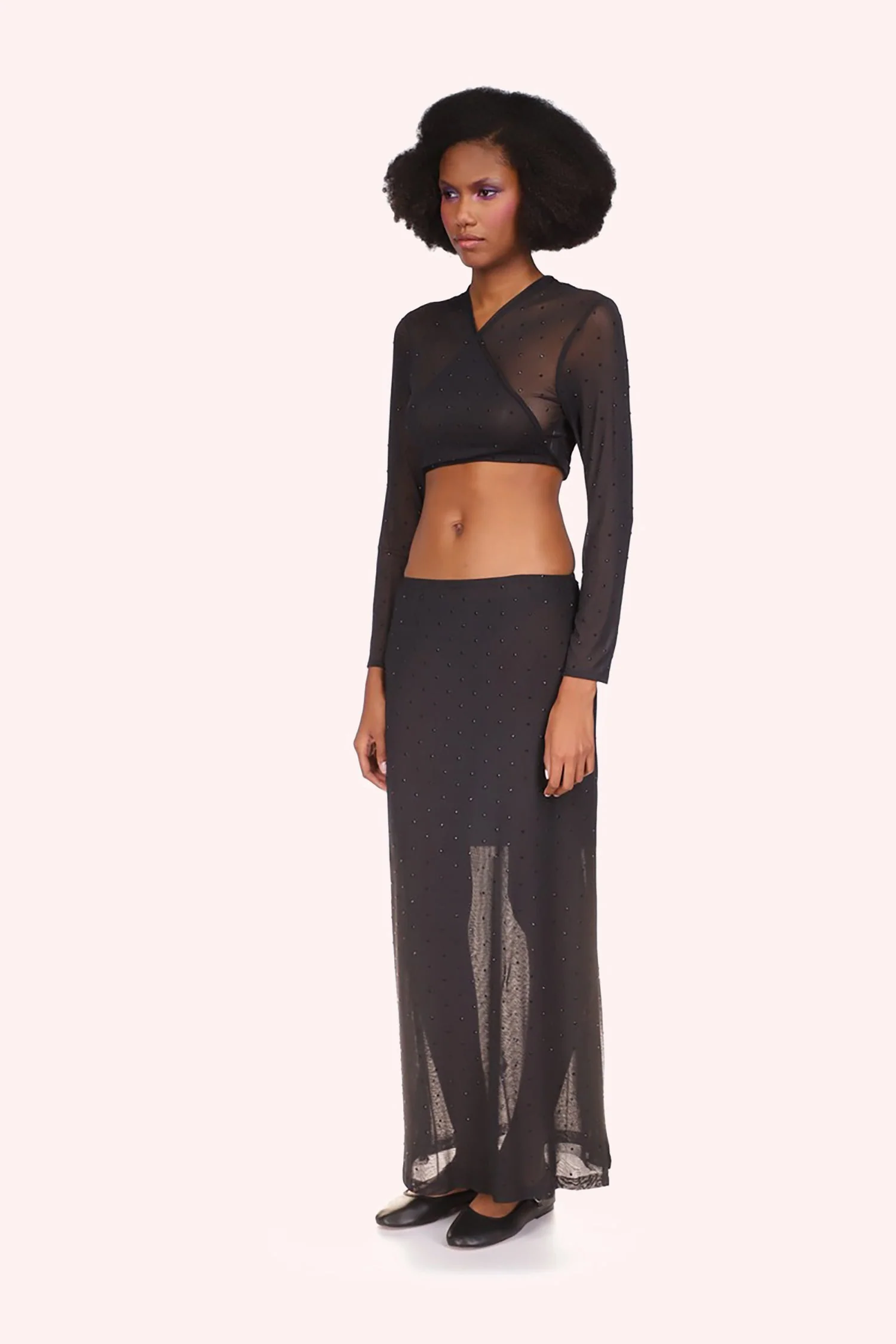 Rhinestone Mesh Tie Top - Image 5