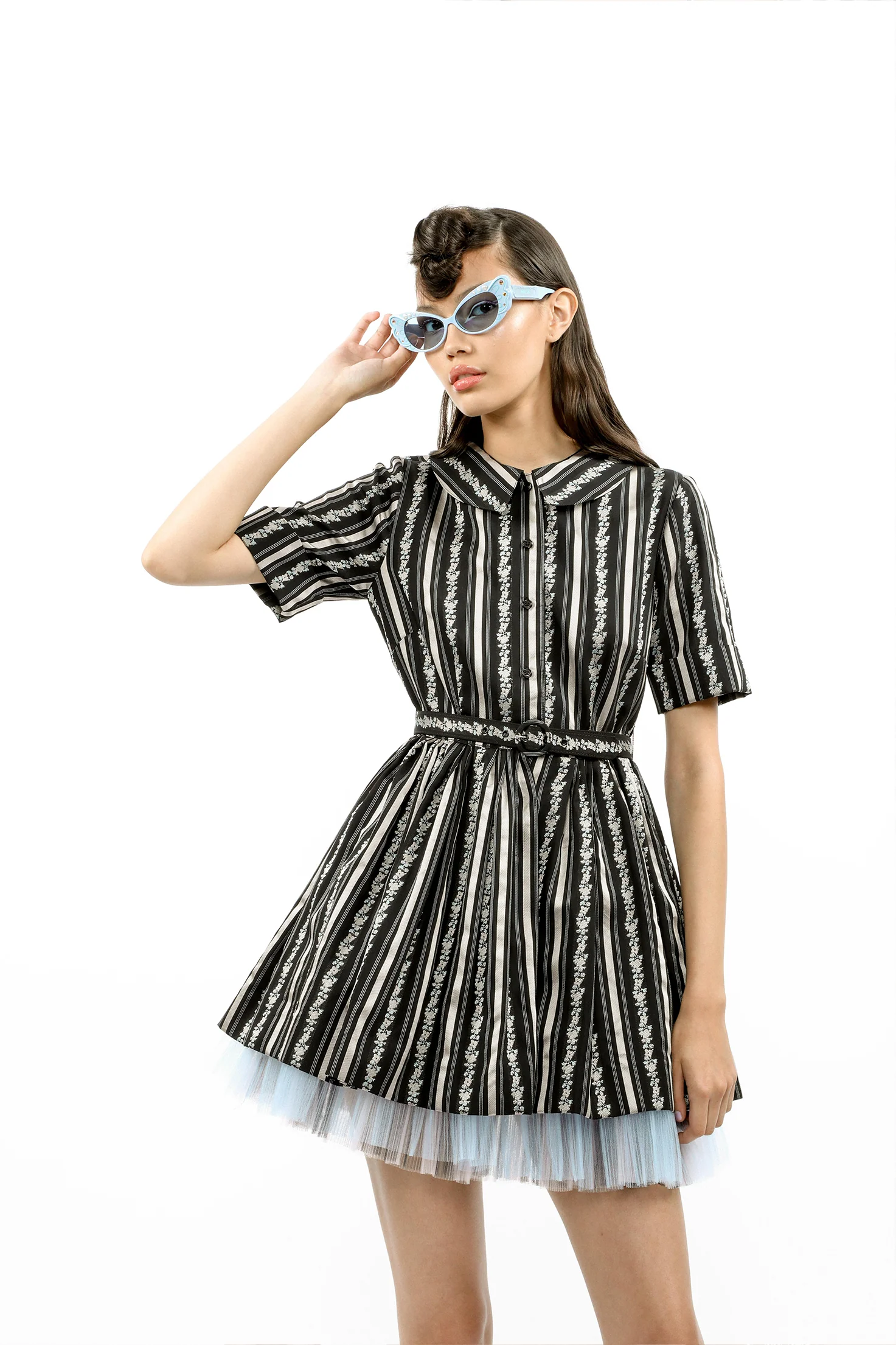 Ribbon Roses Belted Mini Dress - Image 10