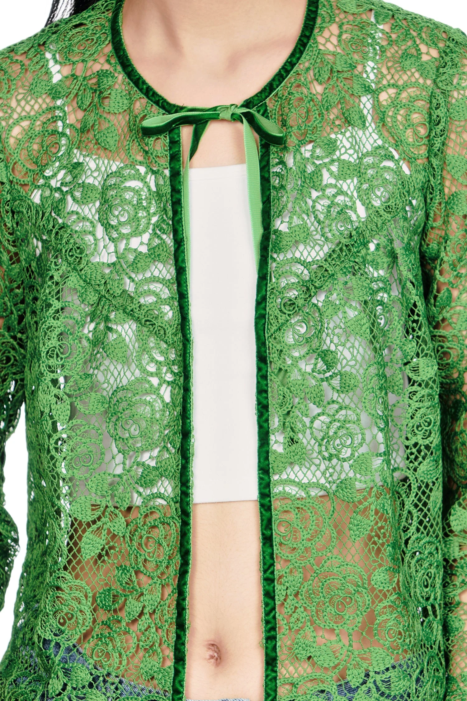 Rose Crochet Lace Bed Jacket - Image 7