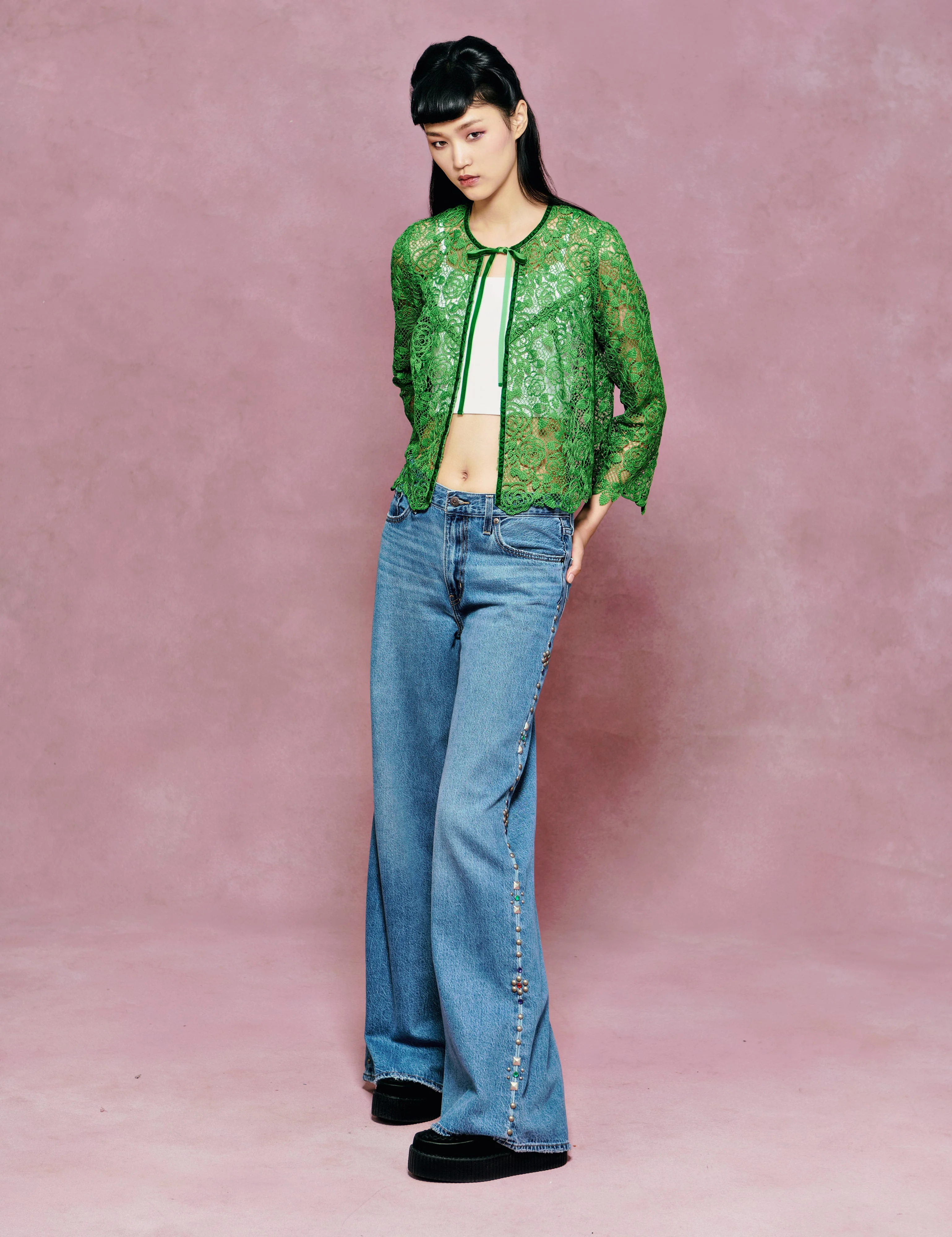 Rose Crochet Lace Bed Jacket - Image 8
