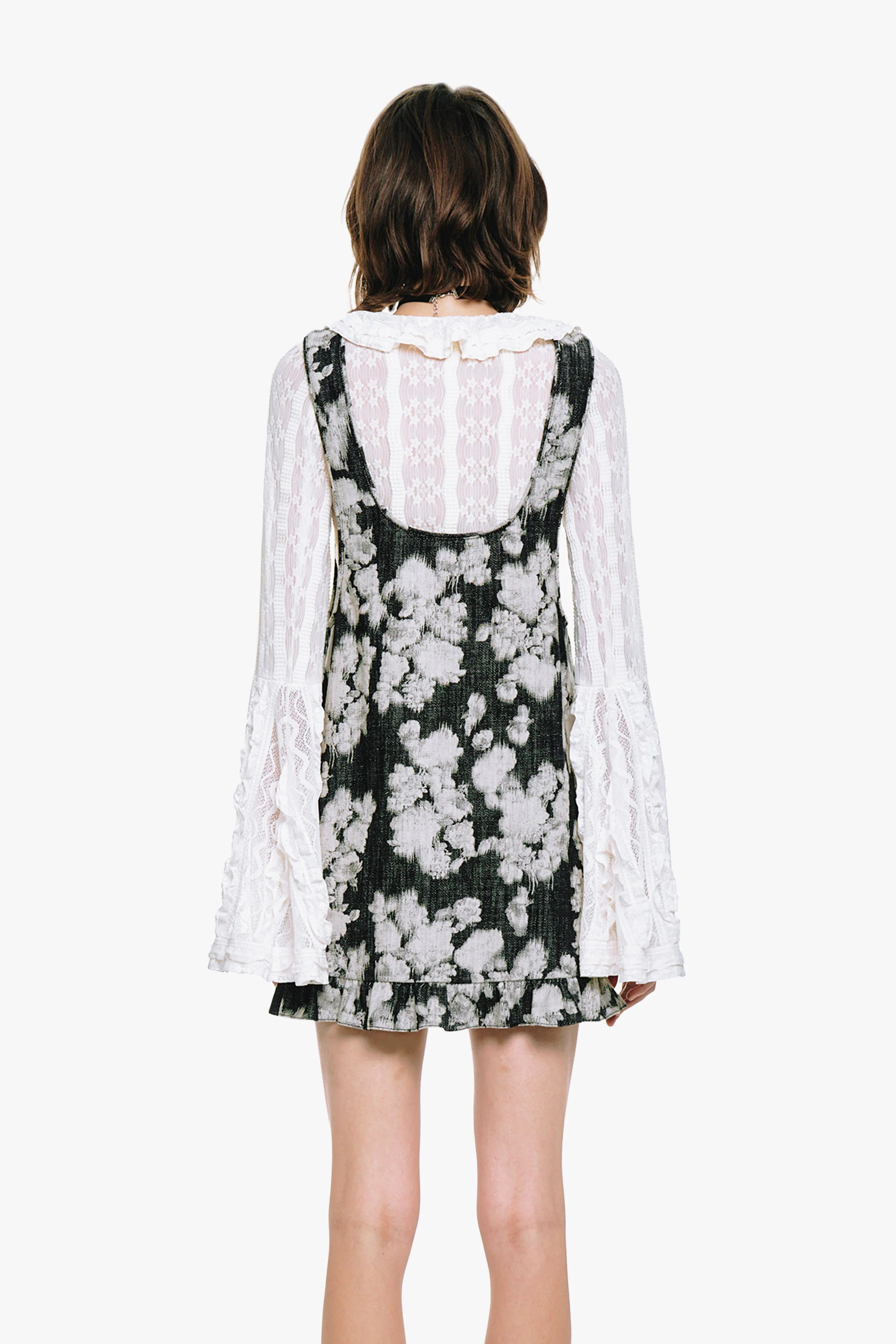 Rose Illusion Denim Ruffle Jumper - Image 5