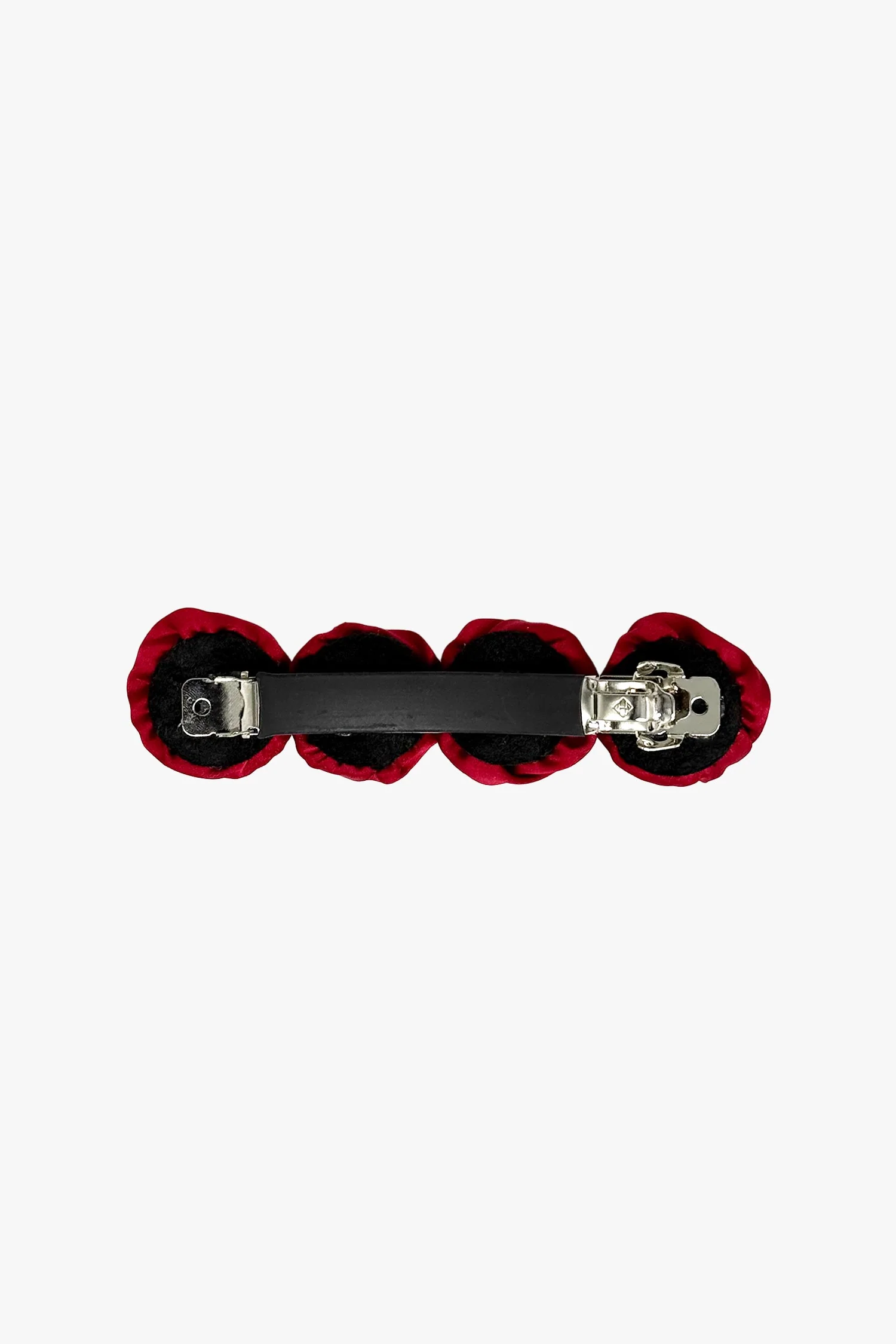 Red Rosette Charm Barrette - Image 3