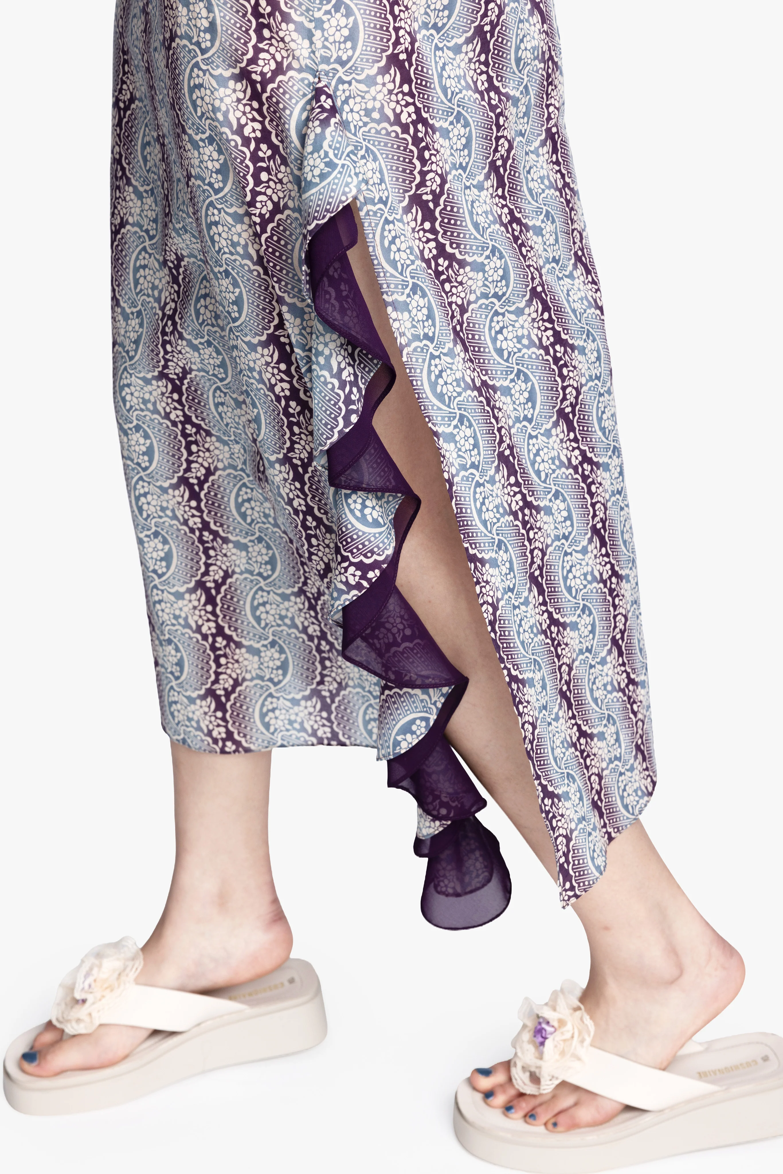 Ombre Ribbons Cotton Ruffle Dress - Image 5