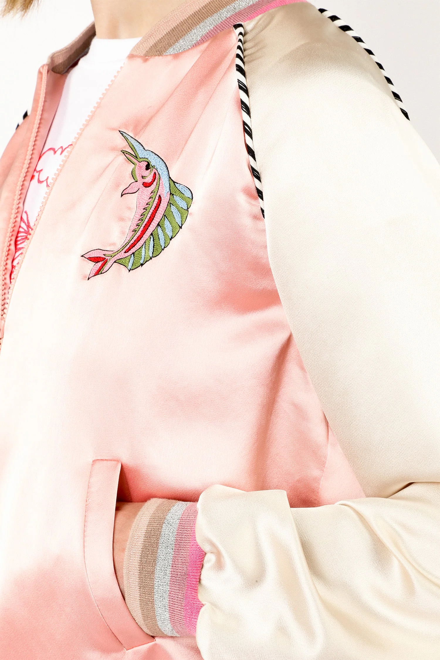 Satin Embroidered Souvenir Jacket - Image 5