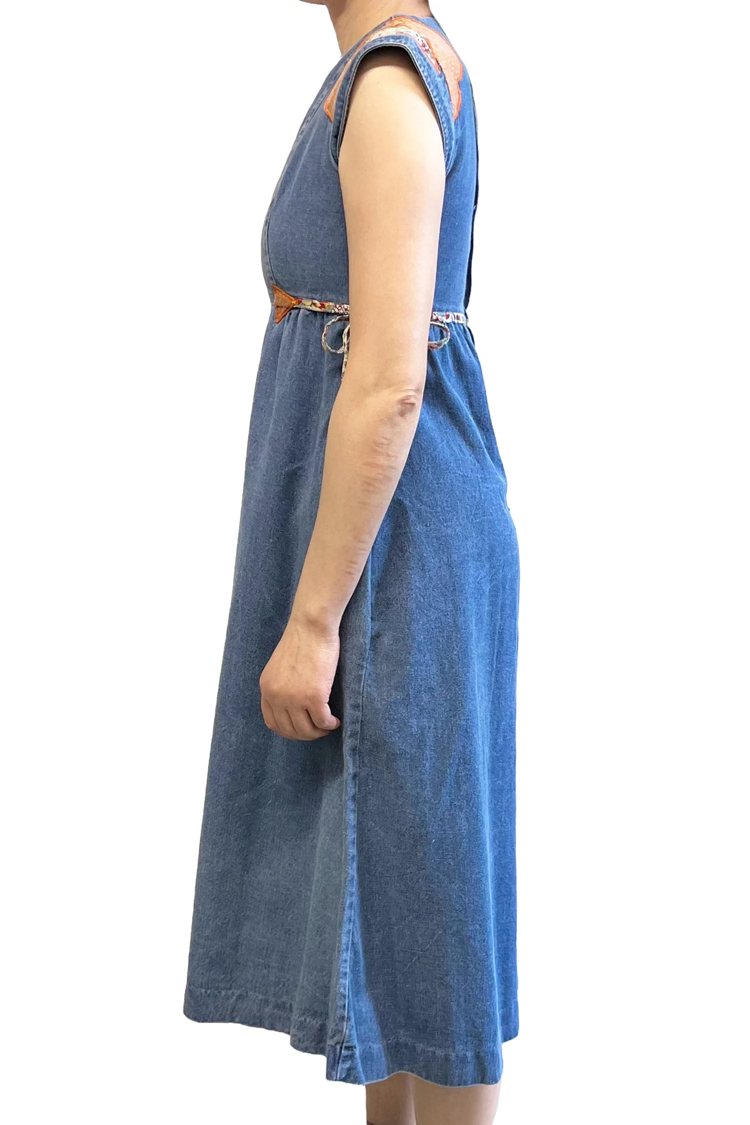 Seventies Infinity Denim Applique Patchwork Dress - Image 2