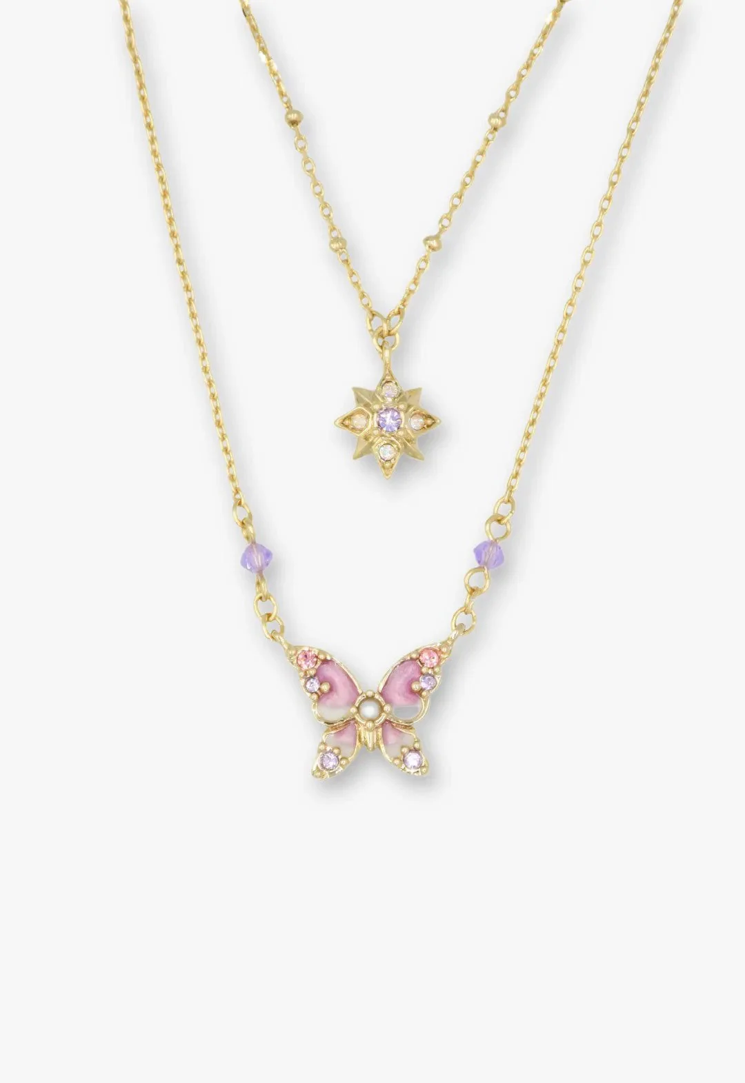 Shining Butterfly Necklace - Pink Gold - Image 4
