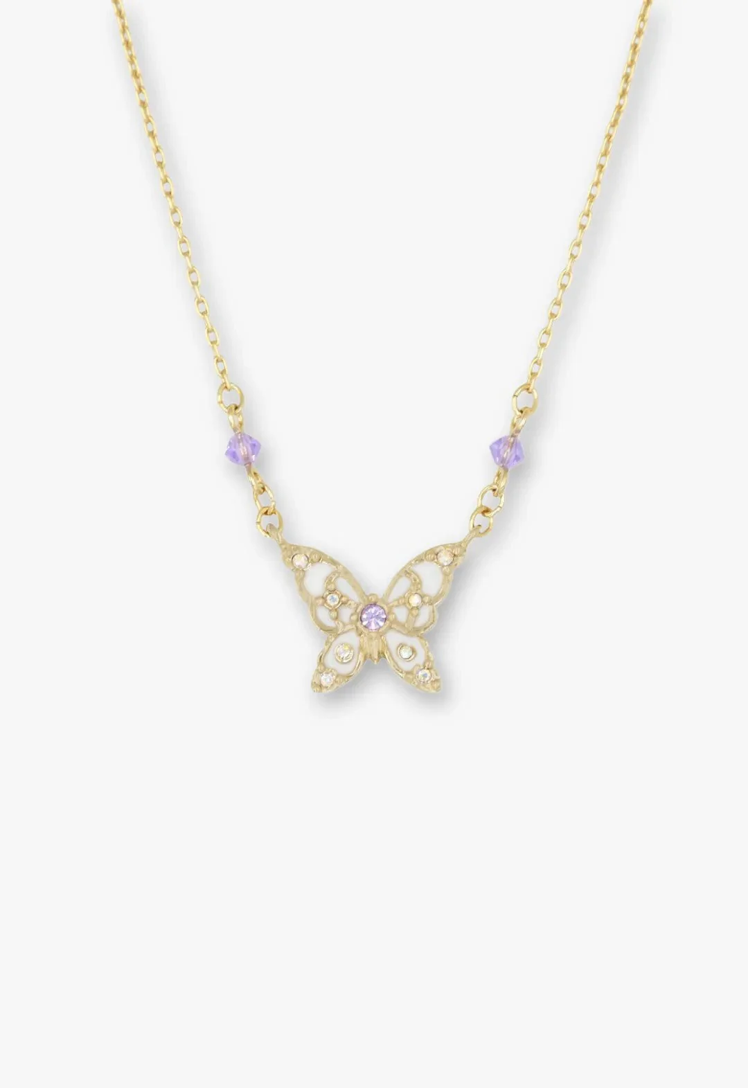 Shining Butterfly Necklace - Pink Gold - Image 6