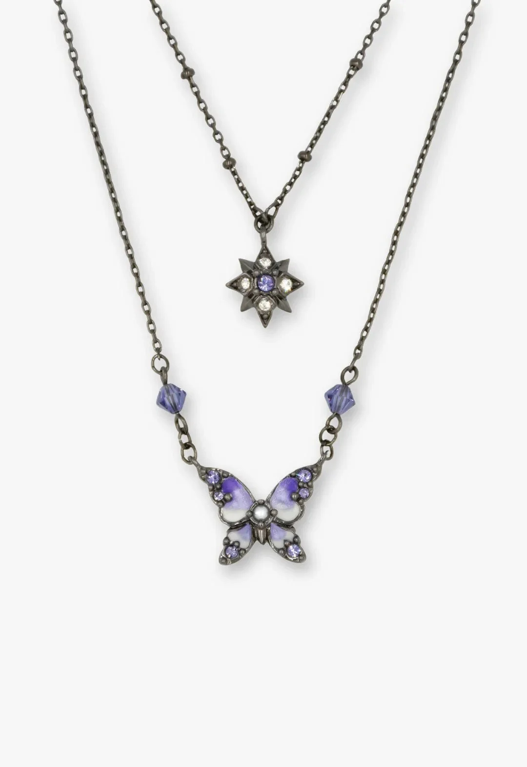 Shining Butterfly Necklace - Purple Gunmetal - Image 4