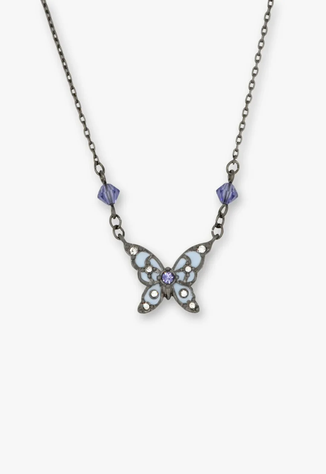 Shining Butterfly Necklace - Purple Gunmetal - Image 6