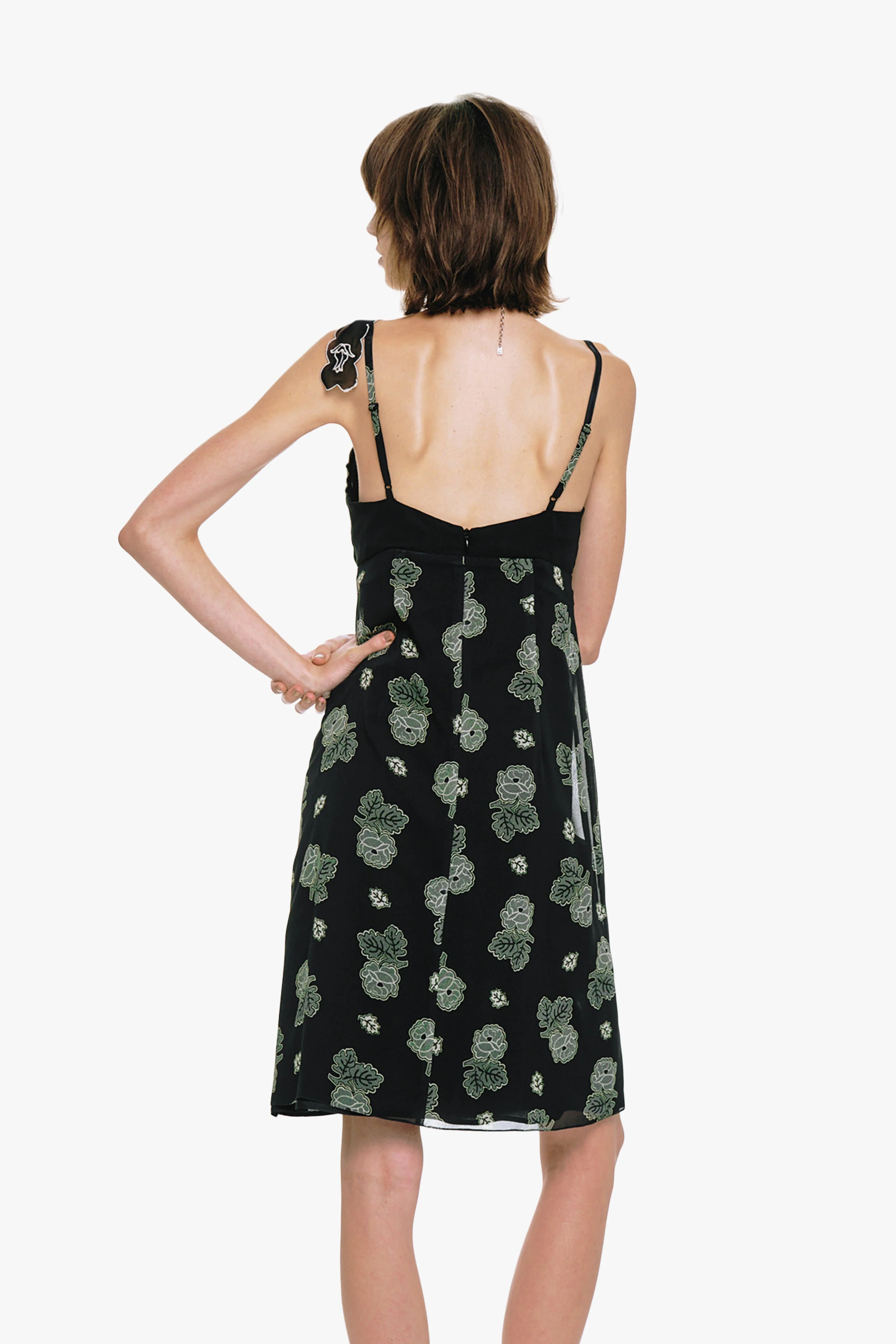 Sketch Roses Chiffon Embroidery Slip Dress - Image 6