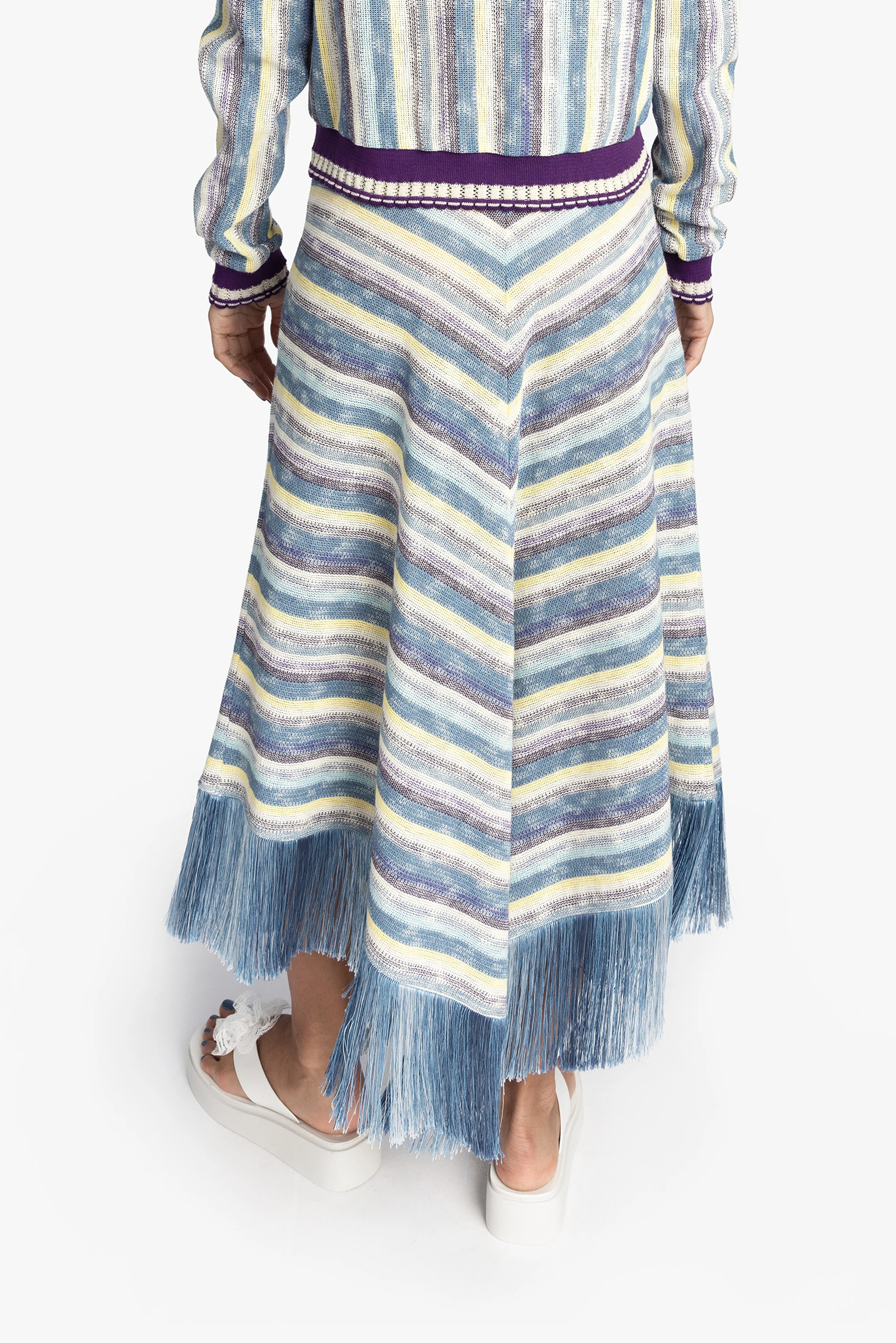 Serape Knit Fringe Skirt - Image 3