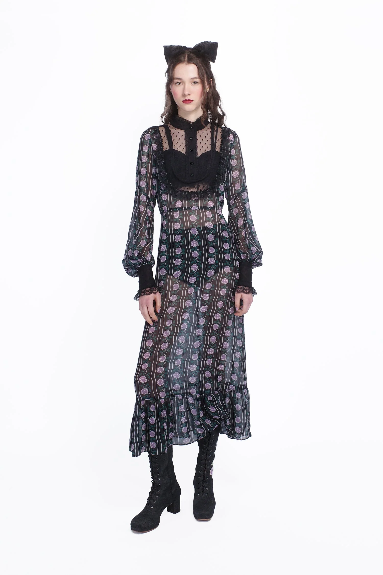 Rosetti Chiffon Victorian Bib Dress - Image 5