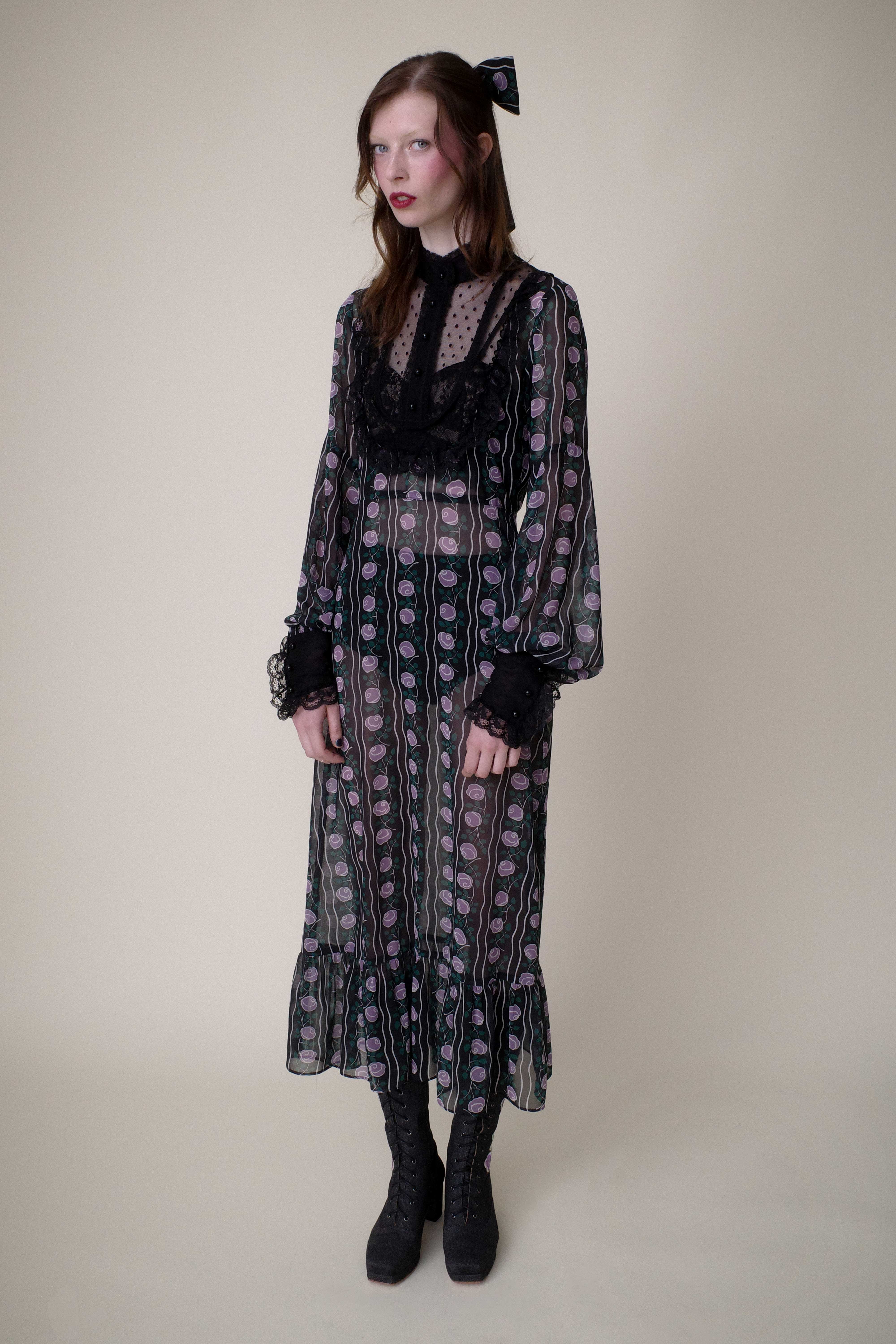Rosetti Chiffon Victorian Bib Dress - Image 7