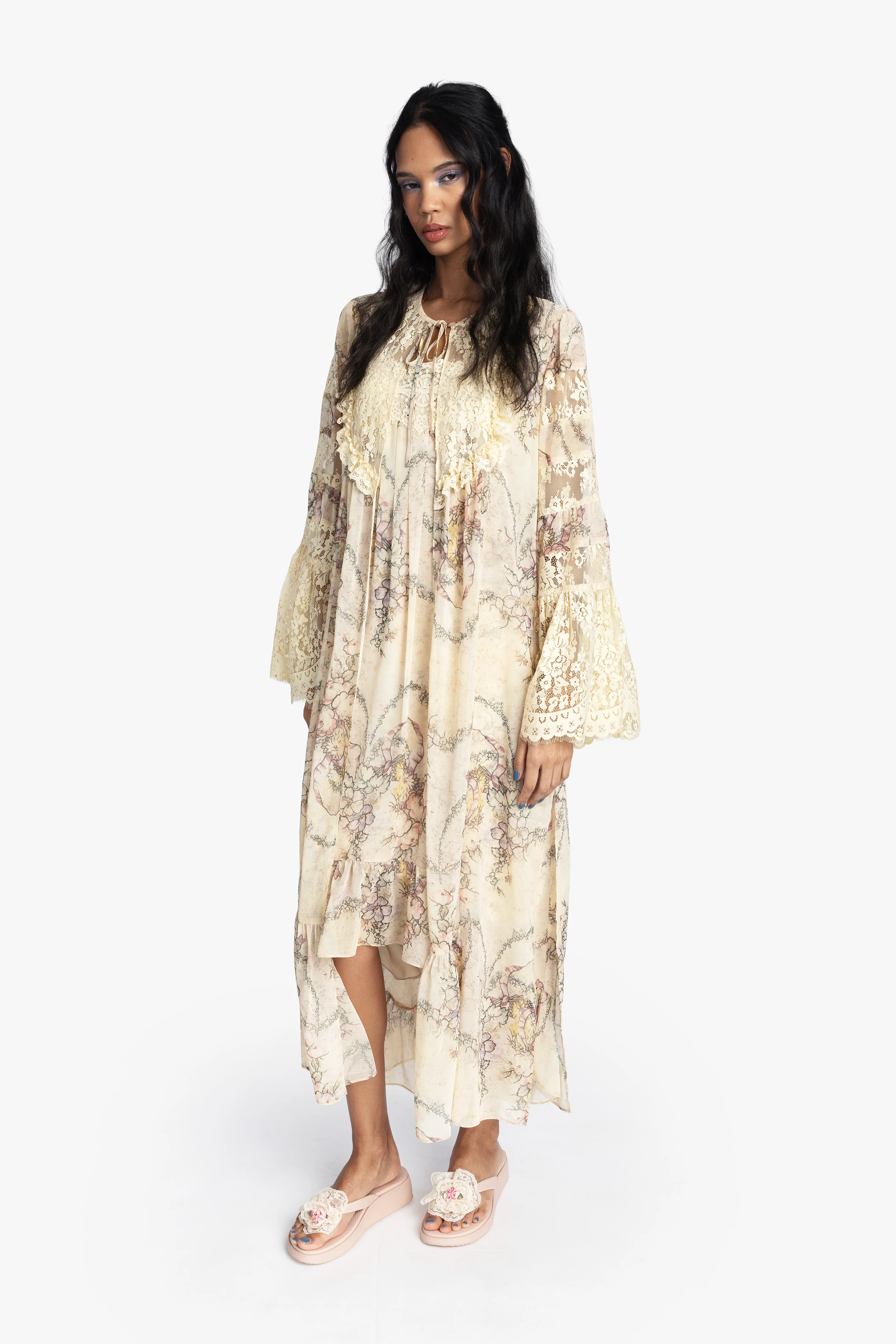 Spirit Bloom Chiffon Peignoir - Image 3