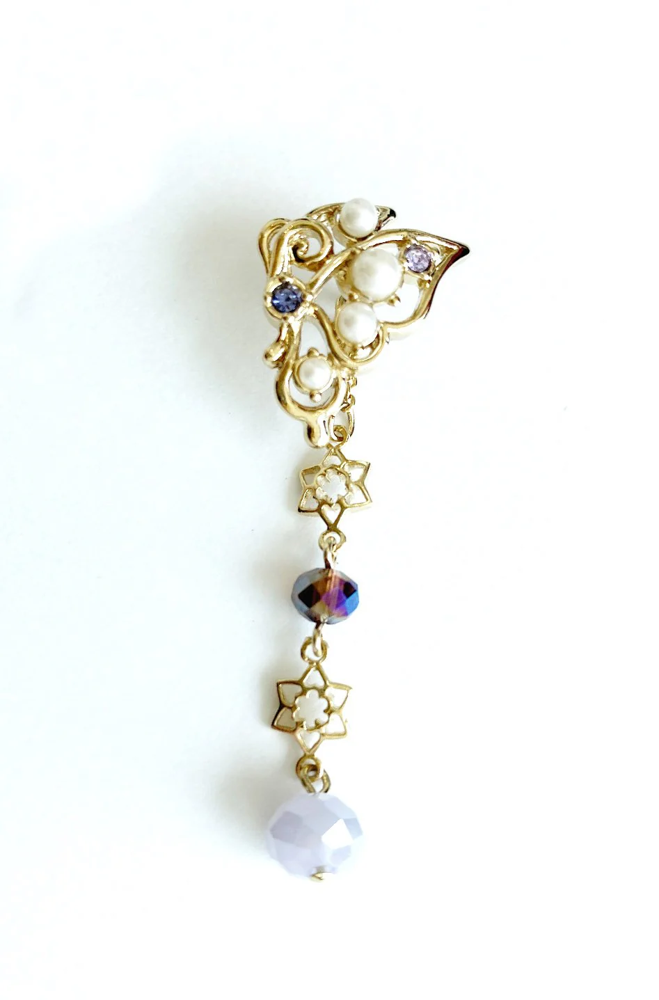 Whimsical Butterfly Drop Earrings in Gold - Image 2