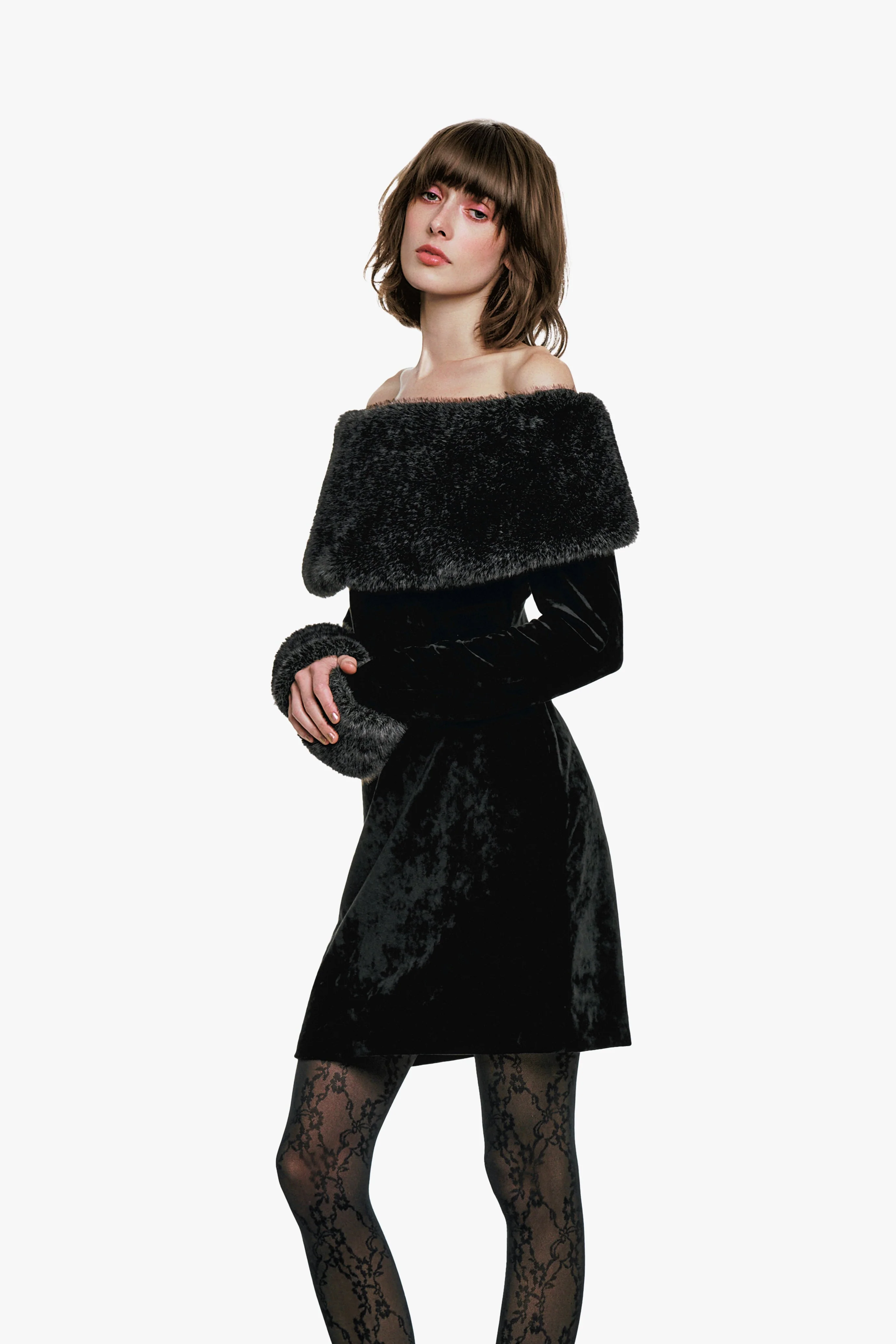 Stretch Velour Dress - Image 4