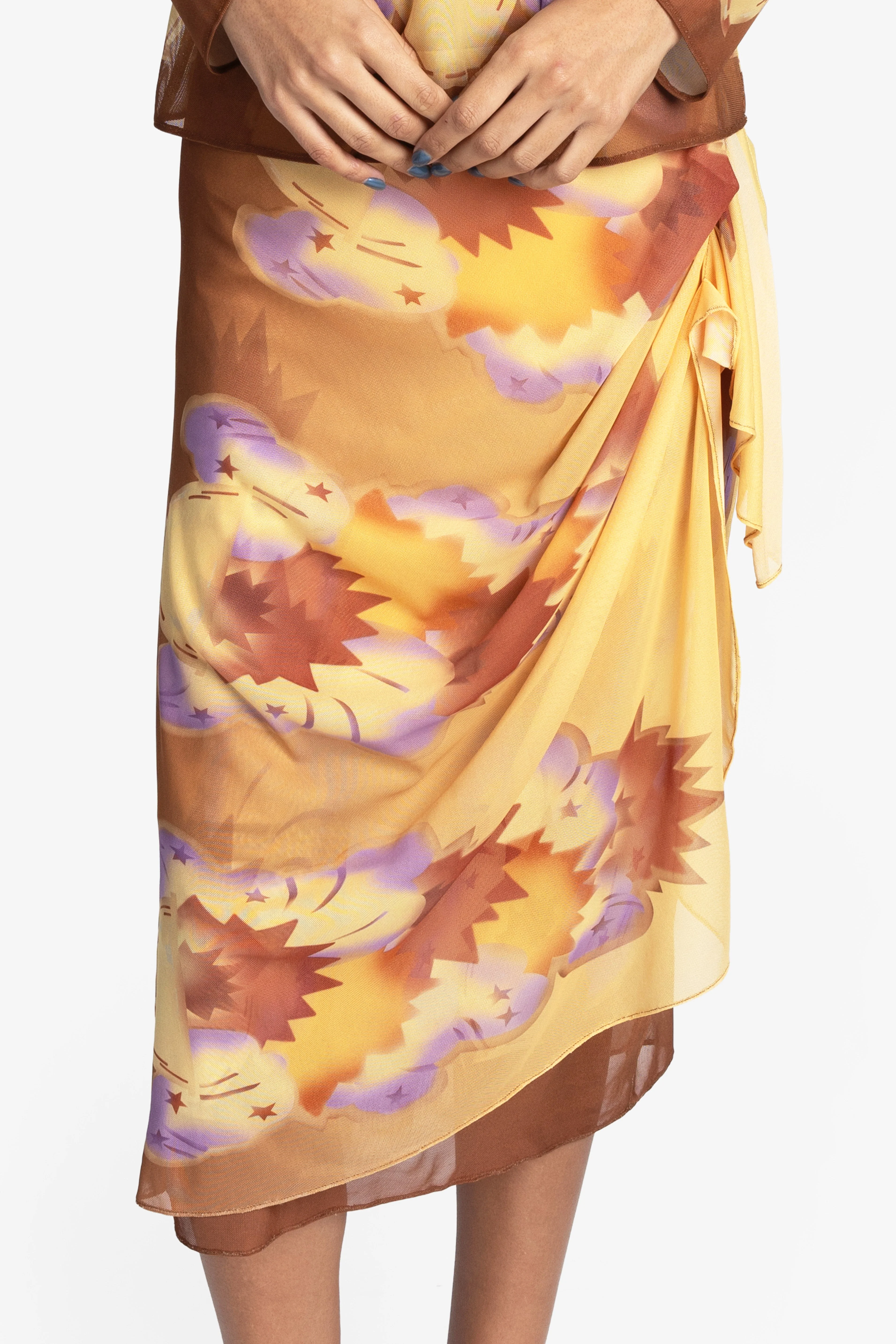 Sunburst Mesh Sarong Skirt - Image 7
