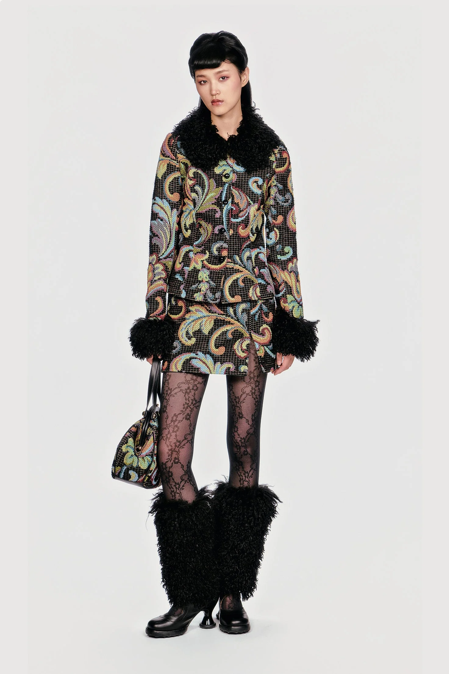Tapestry Faux Fur Jacket - Image 3
