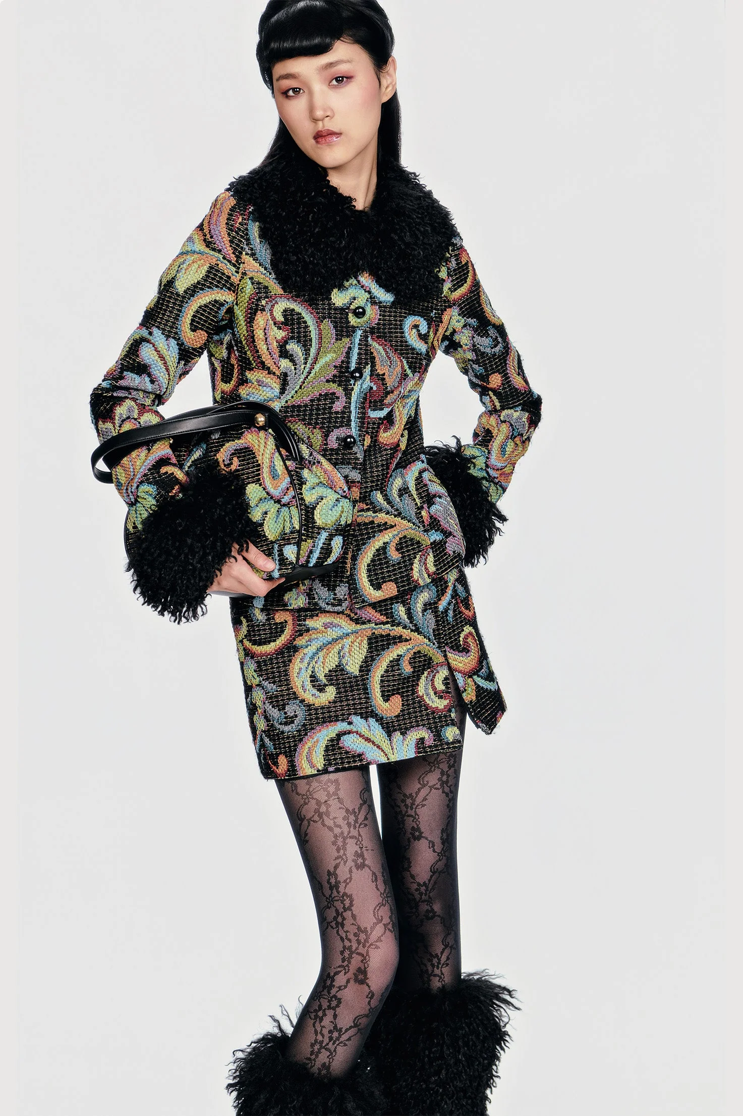 Tapestry Faux Fur Jacket - Image 7