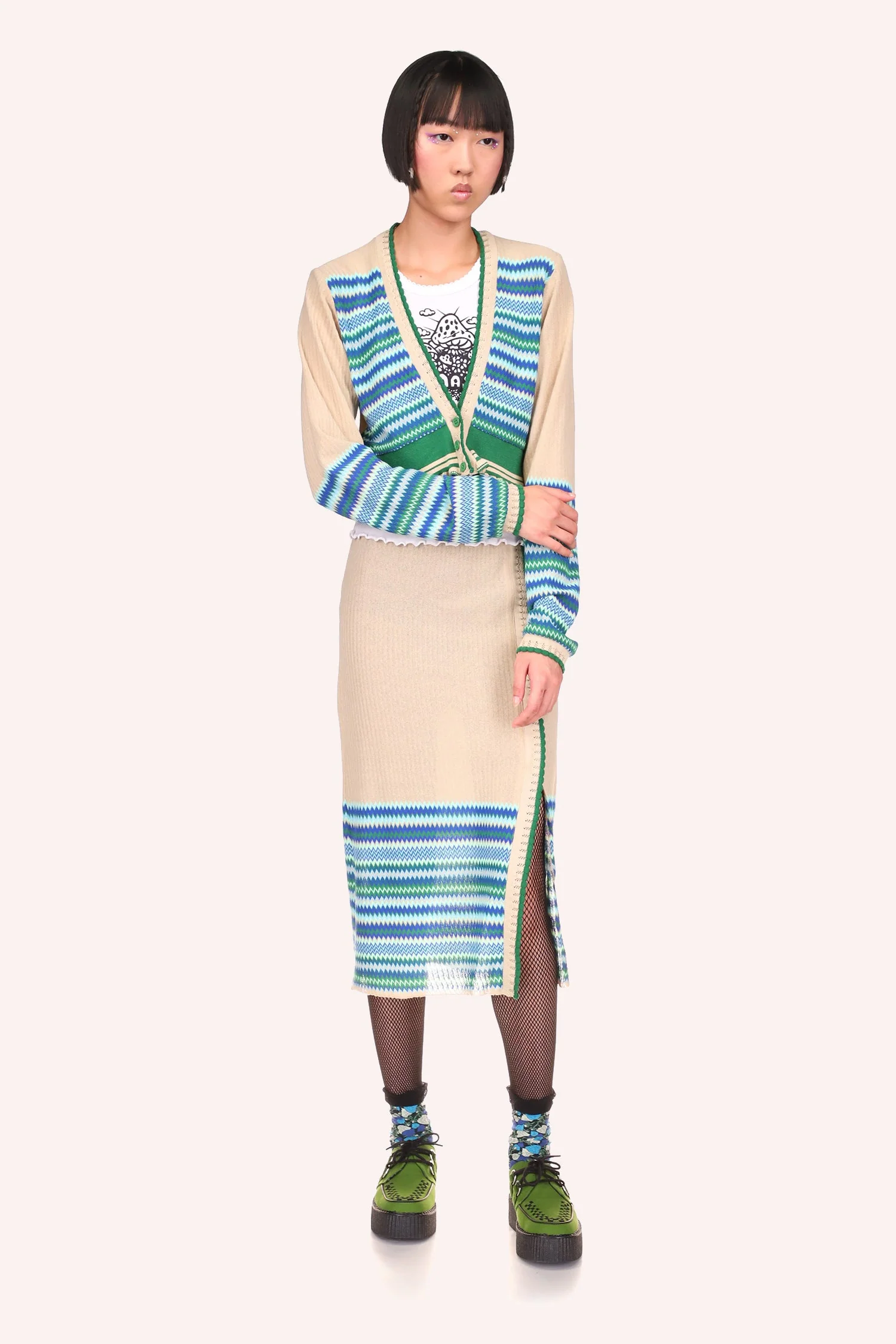 Tonal Zigzag Skirt - Image 3