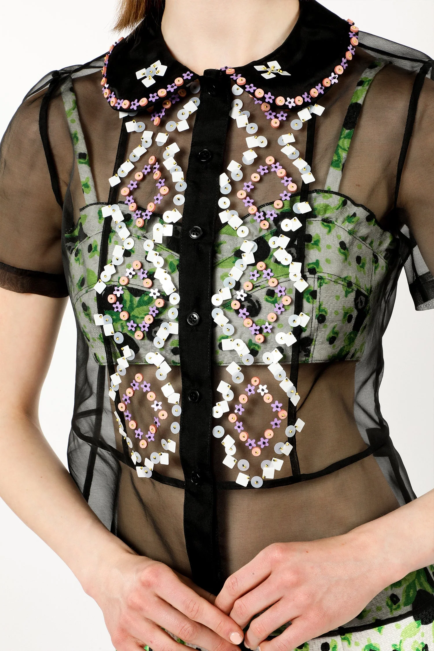 Twinkle Beaded Organza Blouse - Image 8