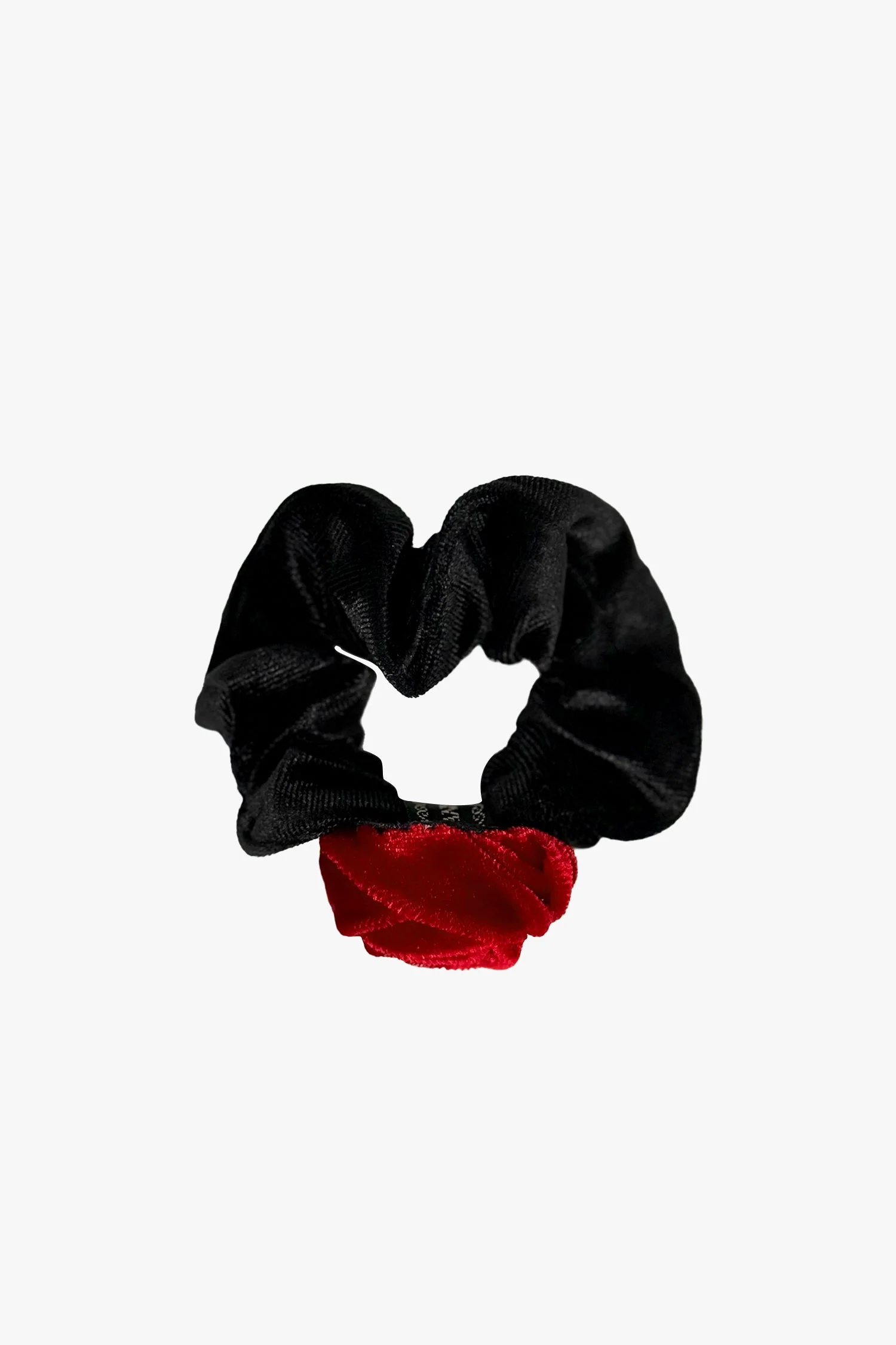 Velvet Rosette Scrunchie - Red - Image 2