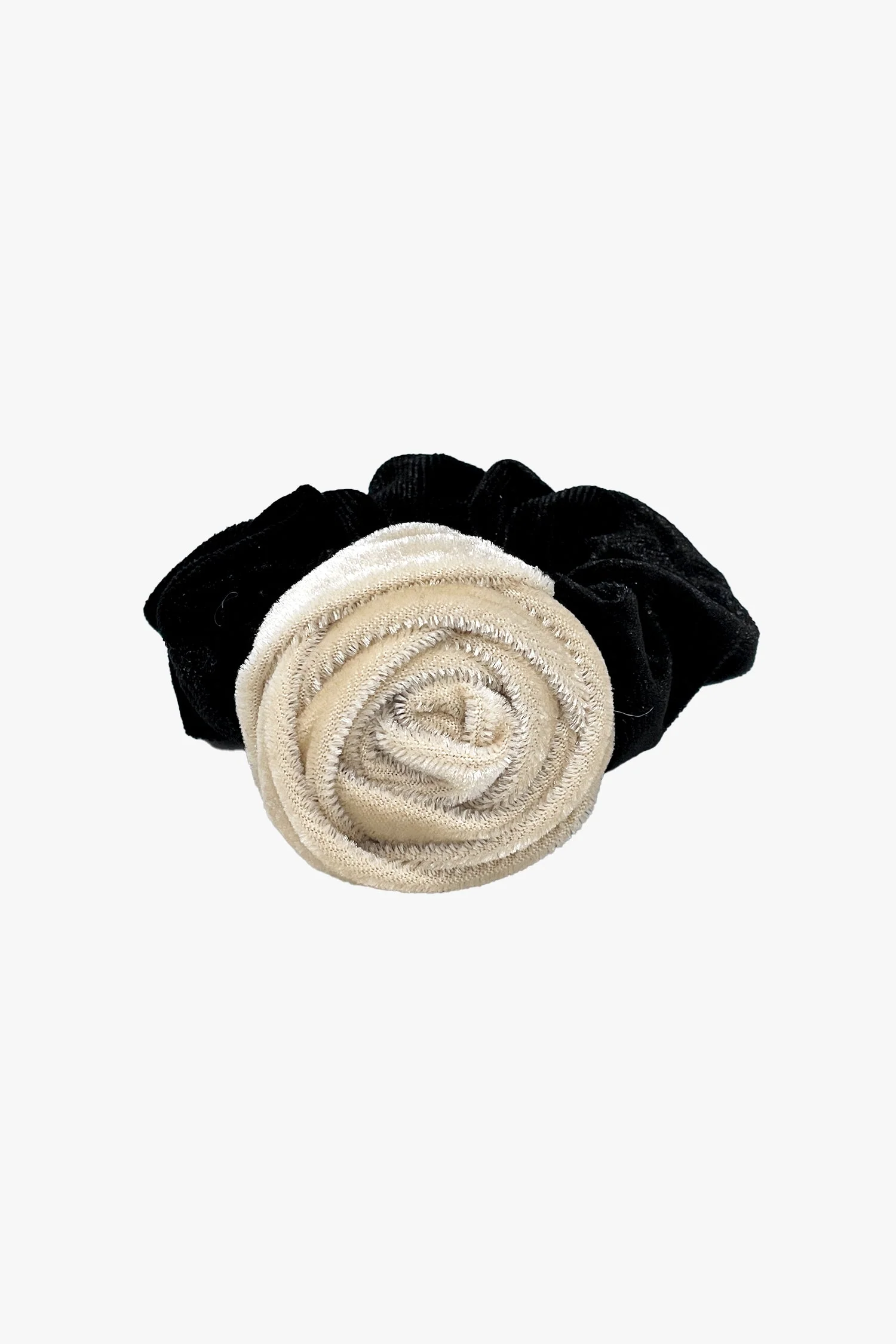 Velvet Rosette Scrunchie - Ivory