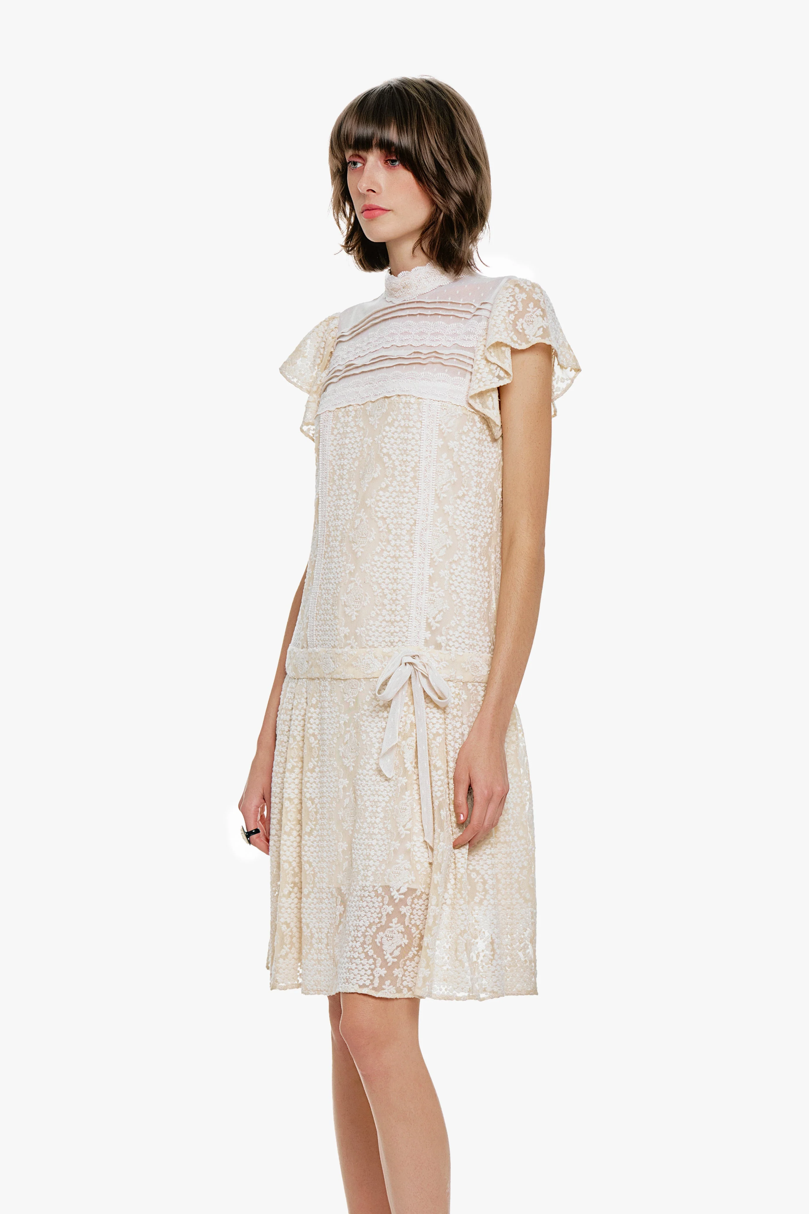 Victorian Lace Combo Drop Waist Dress - Image 5