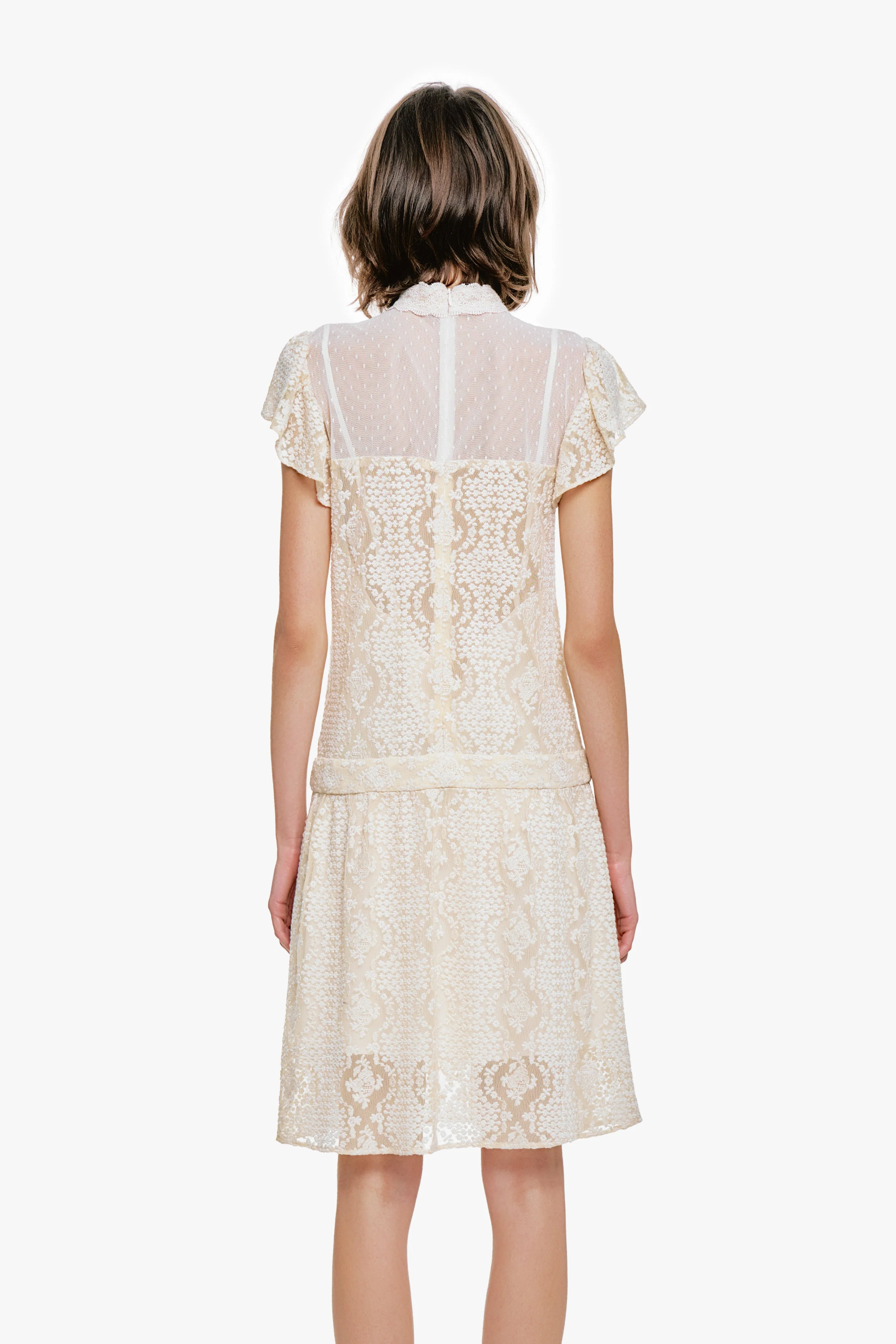 Victorian Lace Combo Drop Waist Dress - Image 6