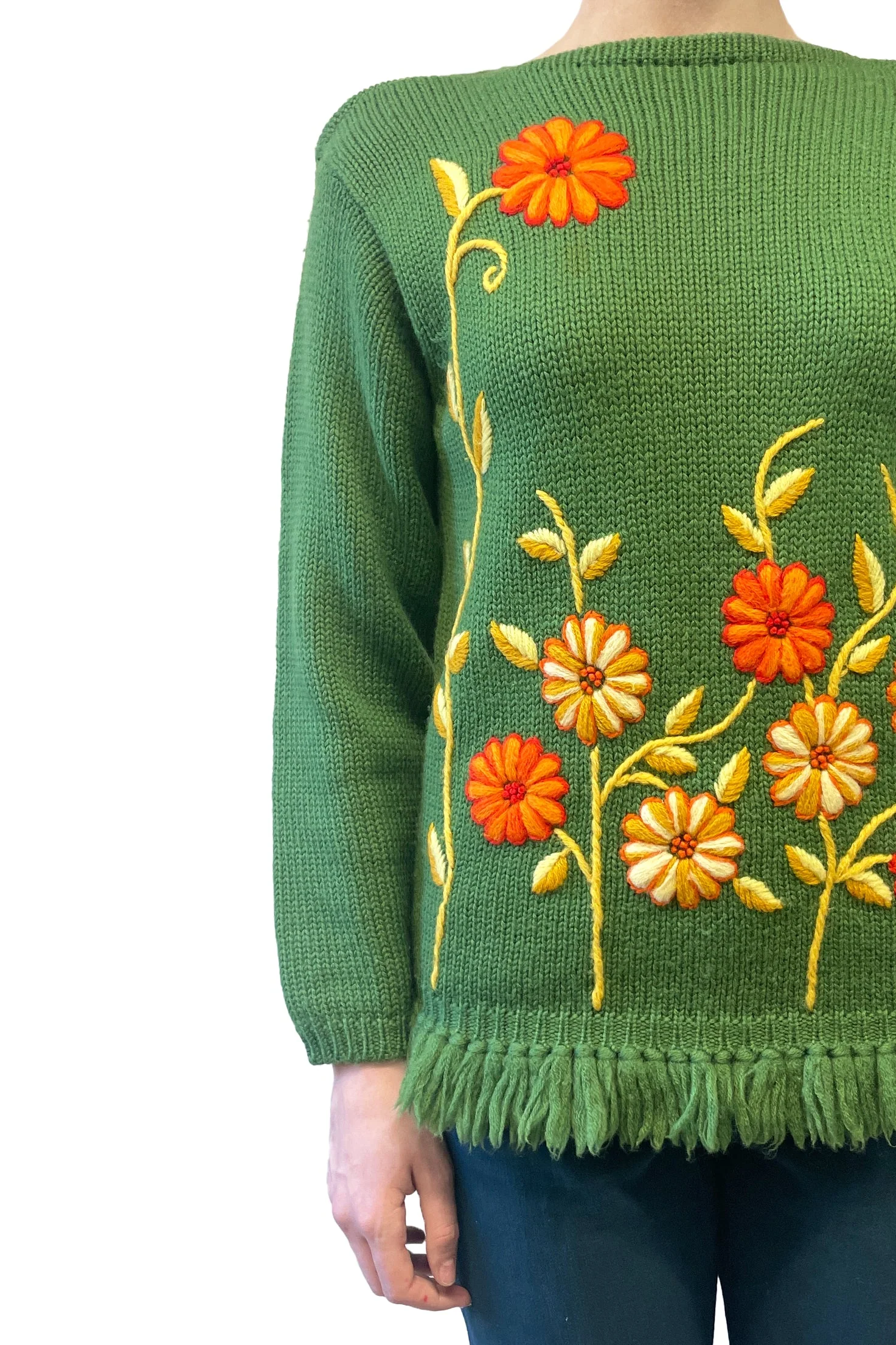 Vintage Embroidered Floral Sweater - Image 4