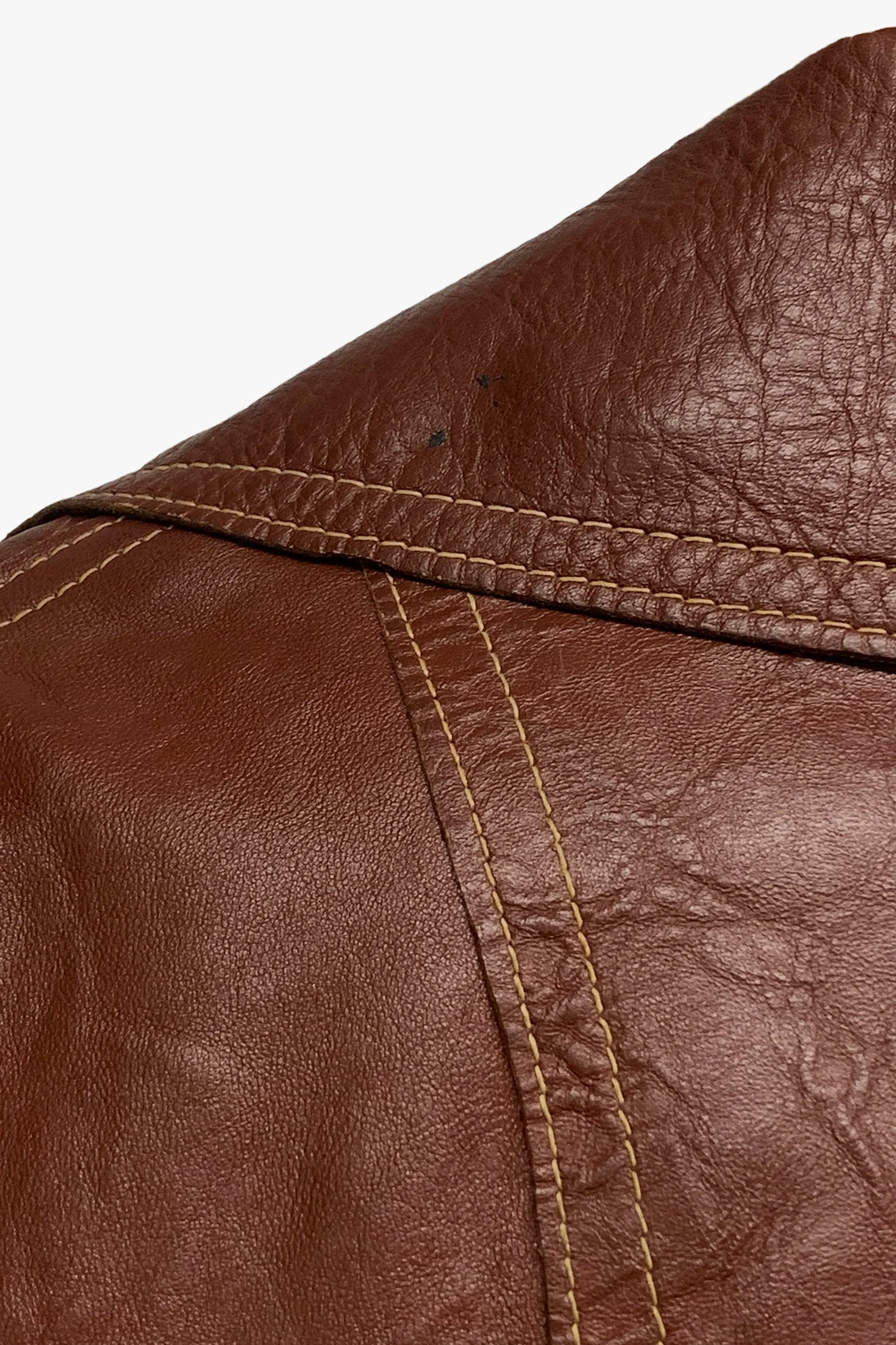 Vintage Rouge Belted Leather Jacket - Image 7