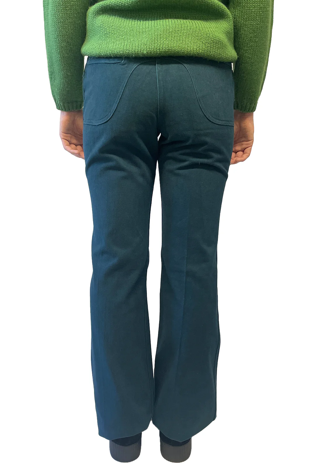 Vintage Seventies Lee Teal Flare Pants - Image 3