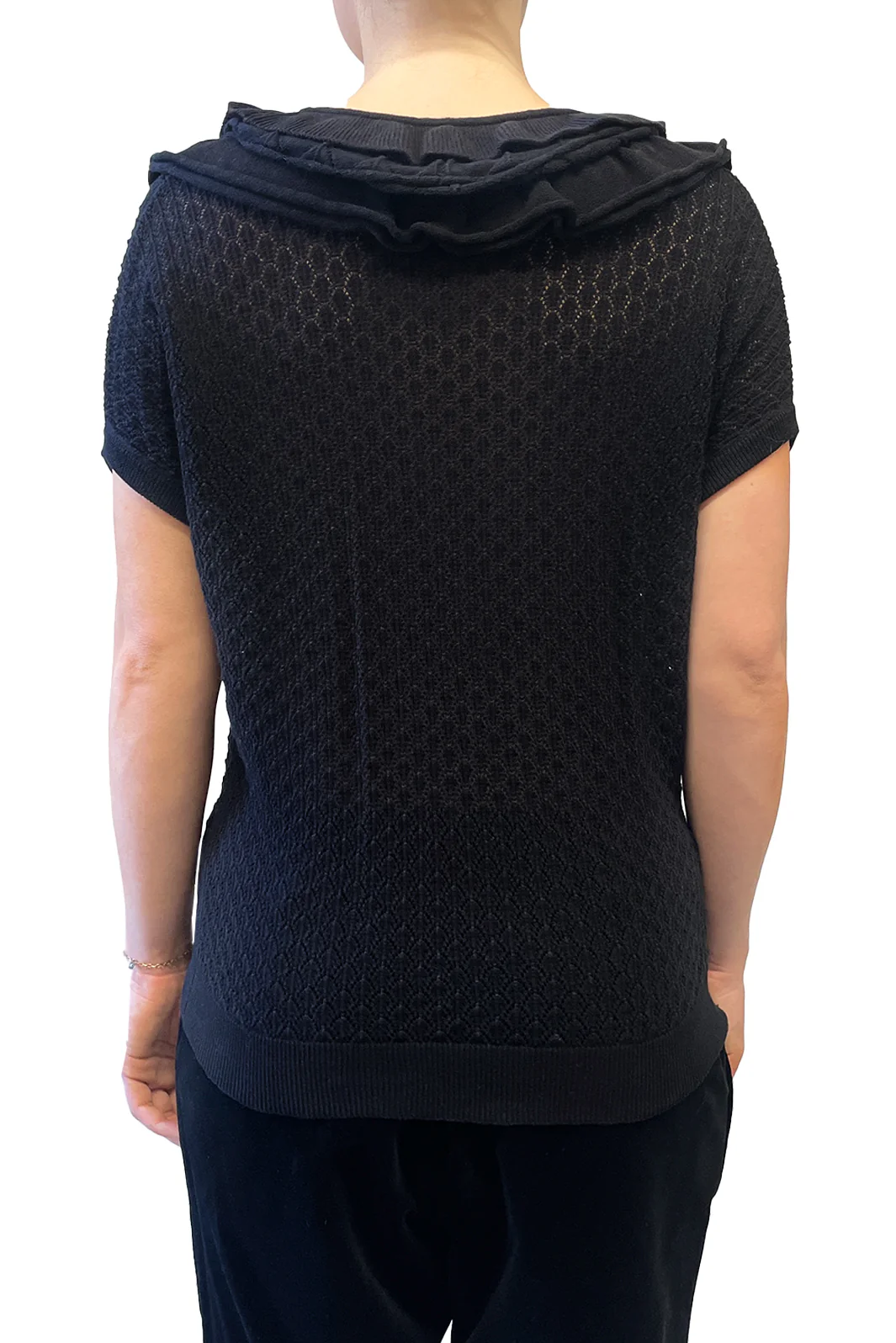 Vintage Short Sleeve Ruffle Cardigan - Image 3