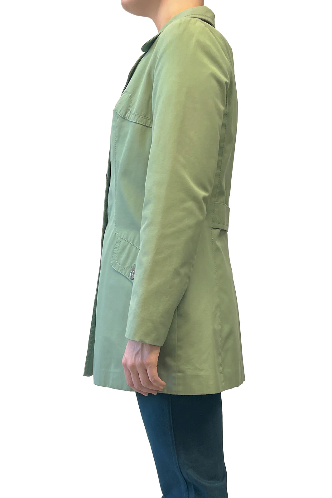 Vintage Sixties C&A Green Button Up Trench Coat - Image 2