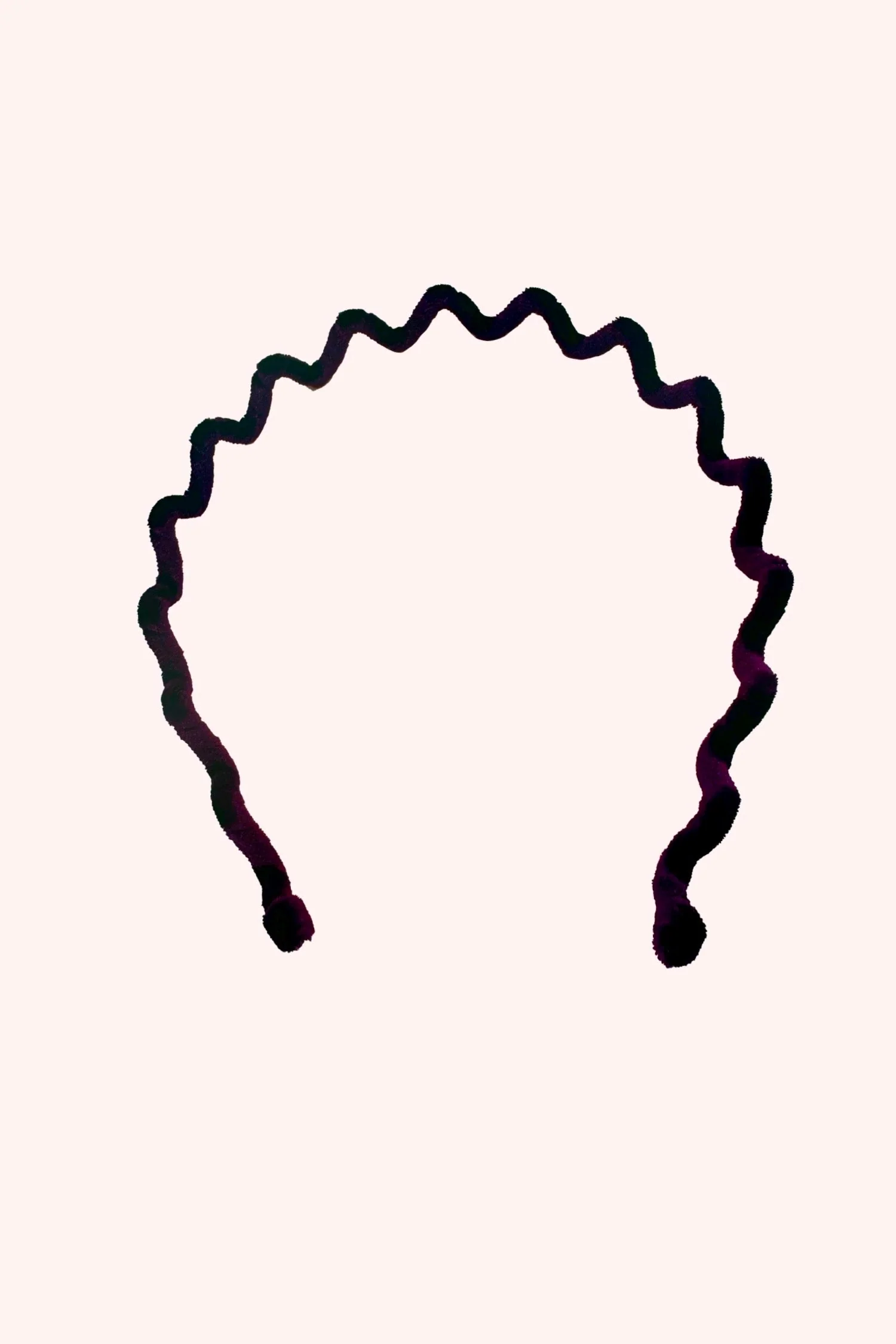 Wavy Velvet Headband Burgundy